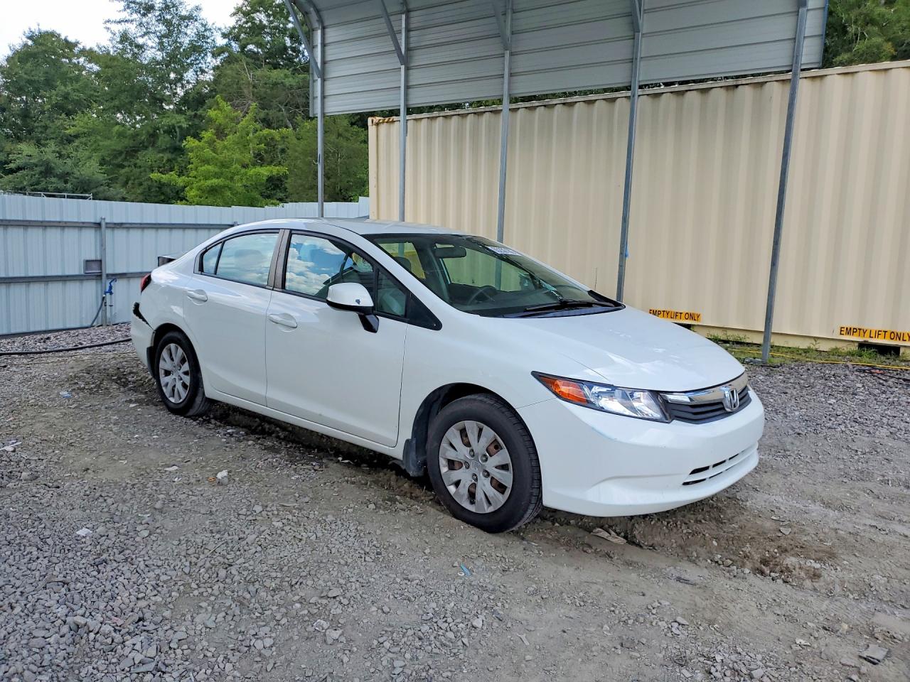 2012 Honda Civic Lx White vin: 2HGFB2F55CH317082