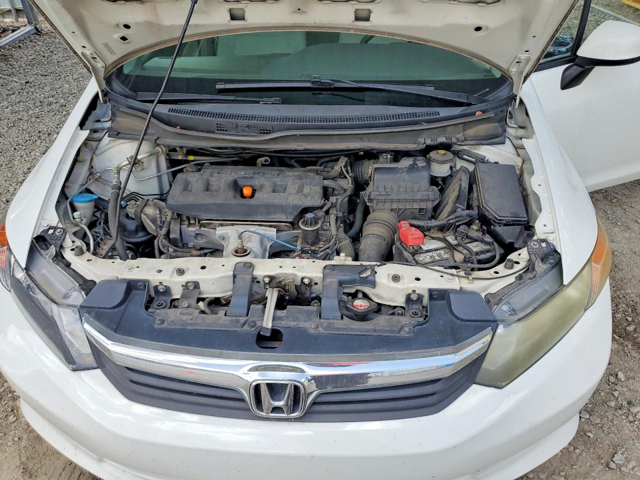 2012 Honda Civic Lx White vin: 2HGFB2F55CH317082