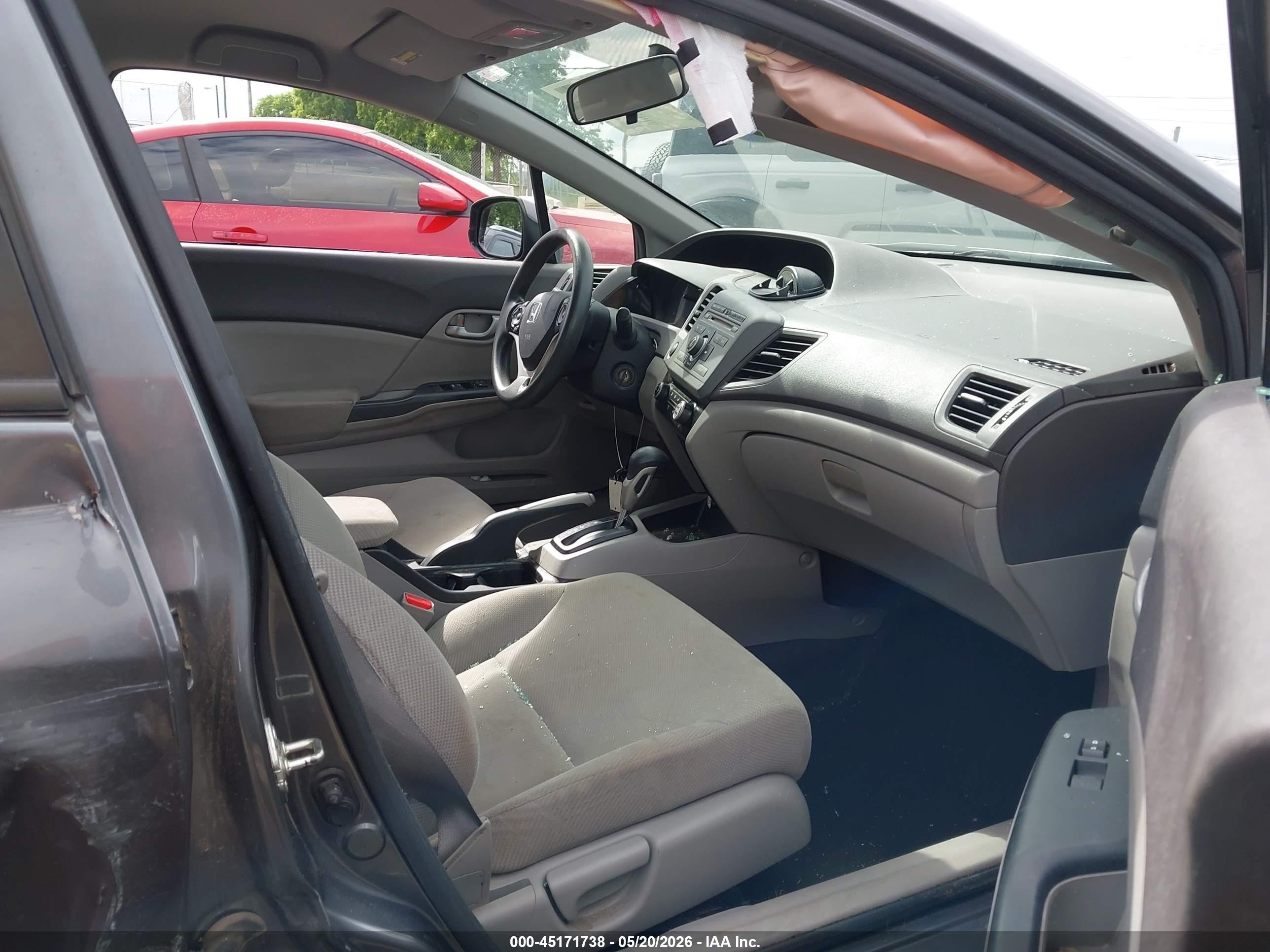 2012 Honda Civic Lx Gray vin: 2HGFB2F55CH319897