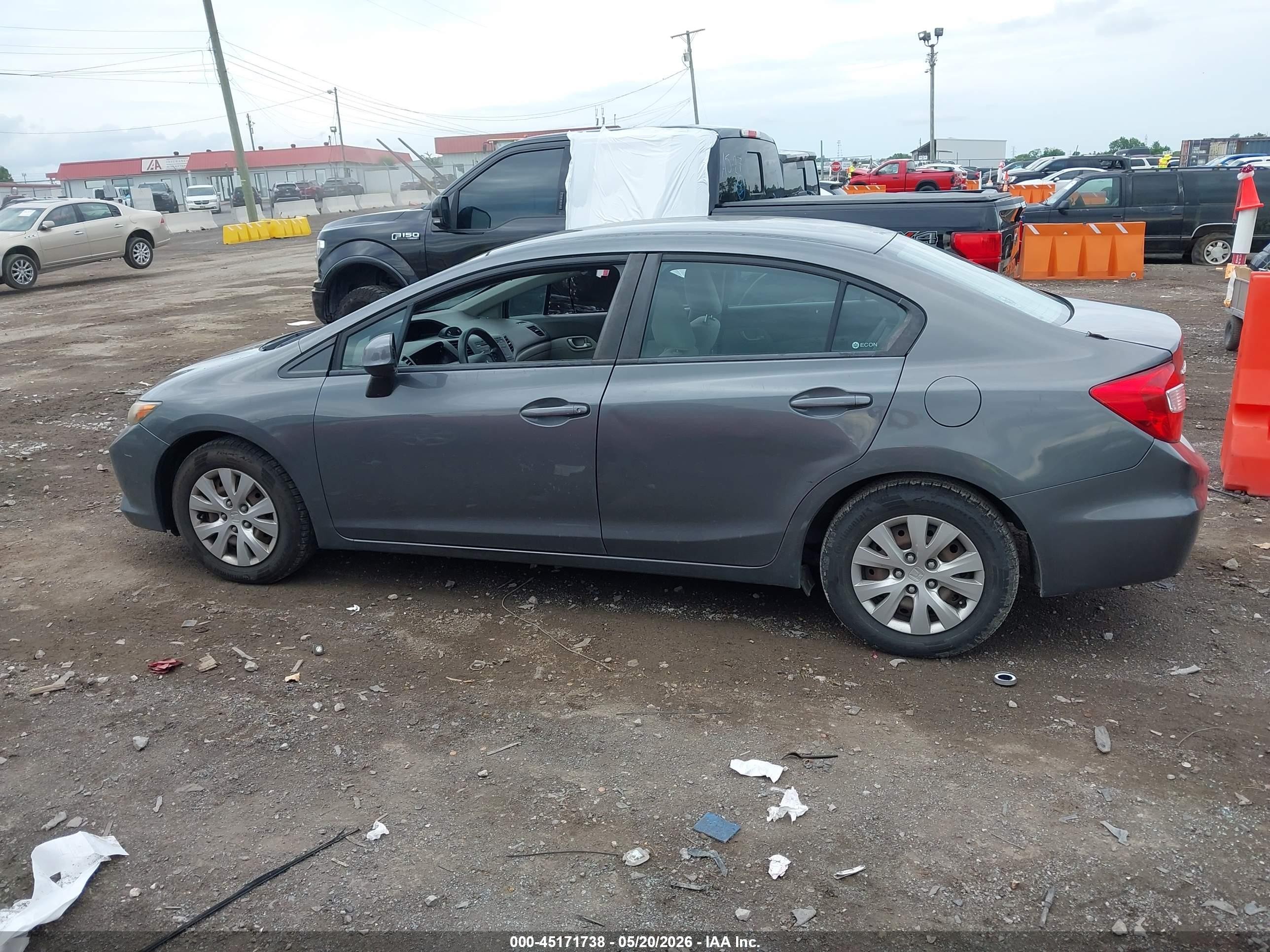 2012 Honda Civic Lx Gray vin: 2HGFB2F55CH319897