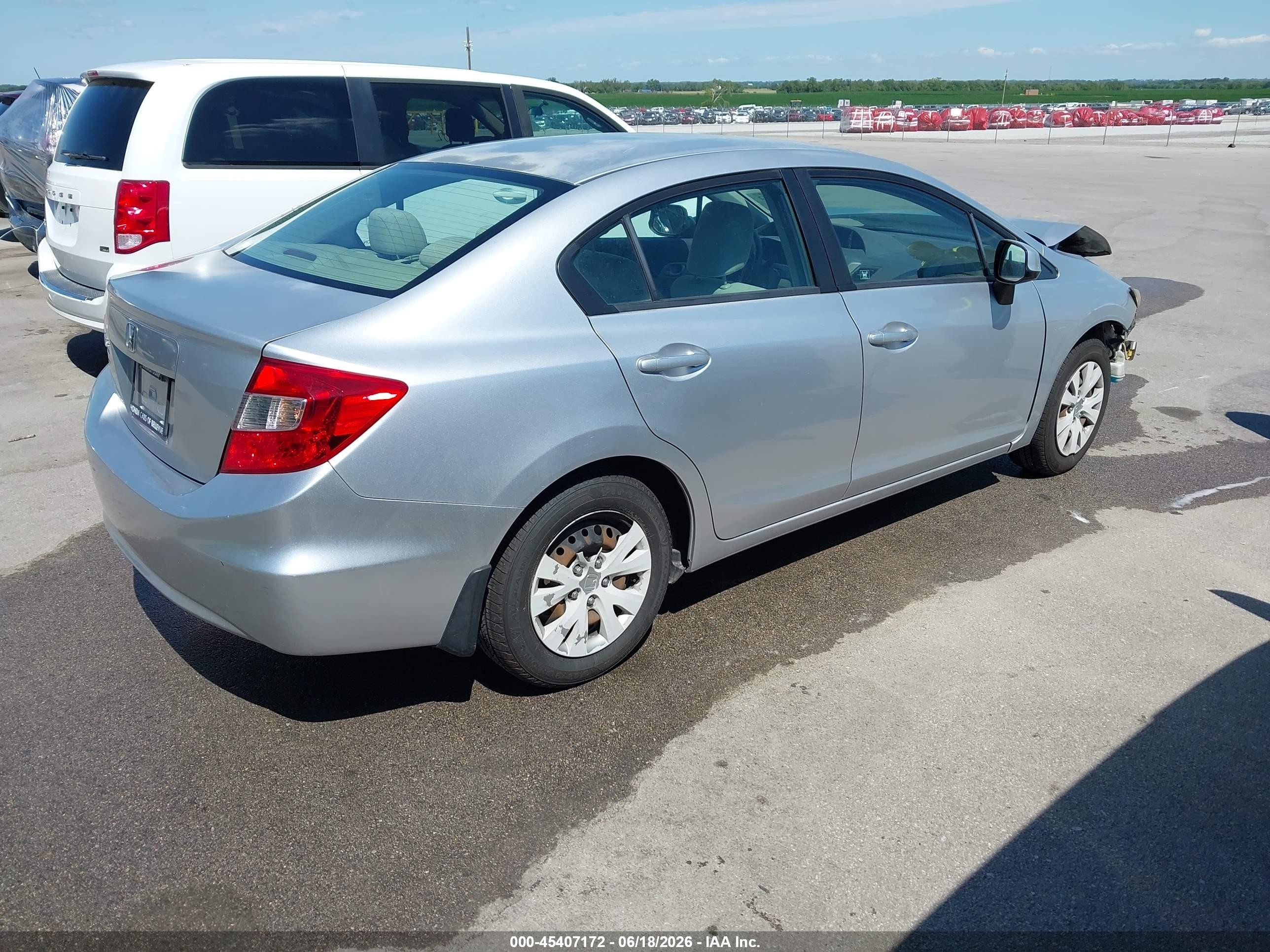 2012 Honda Civic Lx Silver vin: 2HGFB2F55CH323481