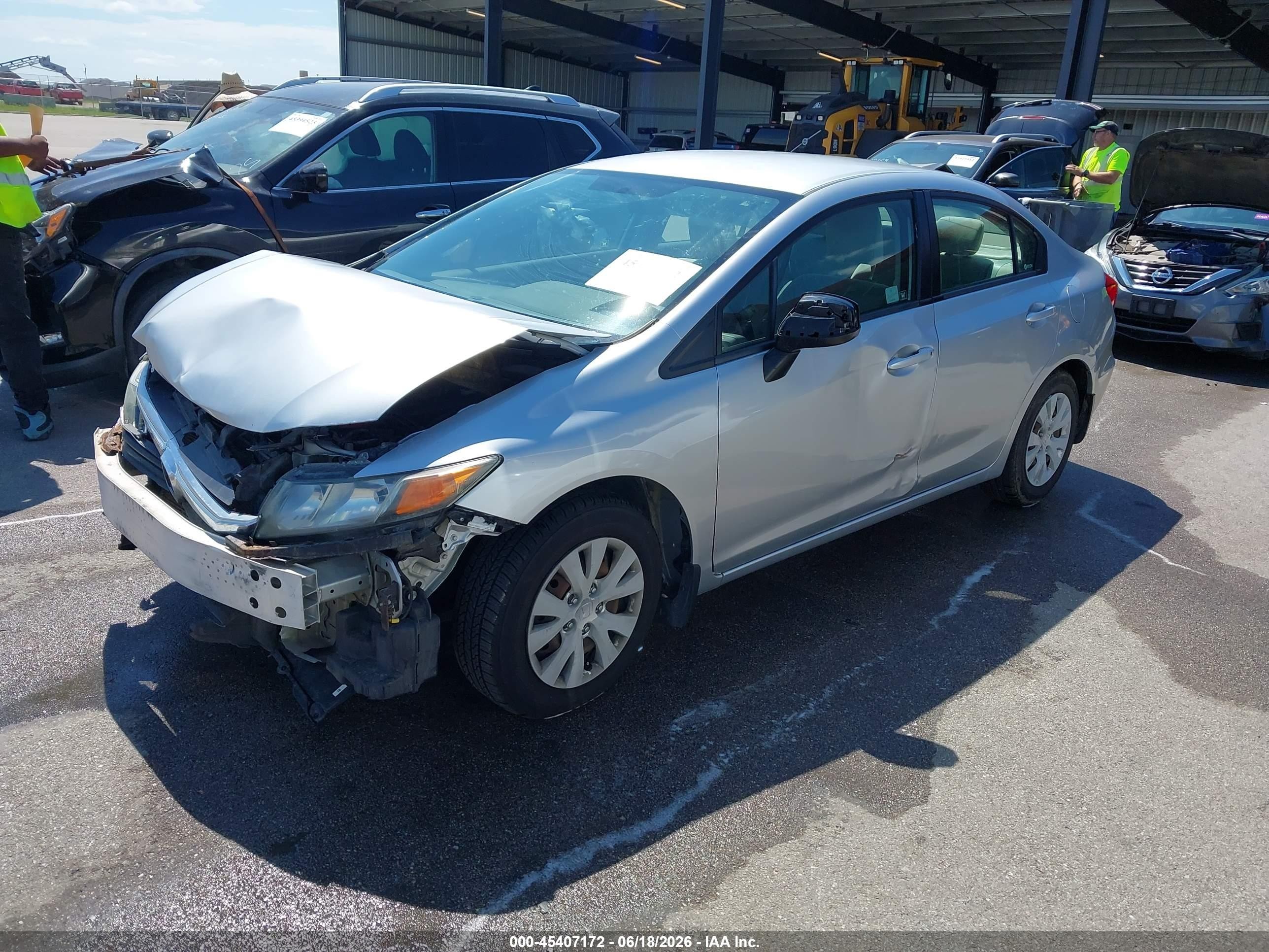 2012 Honda Civic Lx Silver vin: 2HGFB2F55CH323481