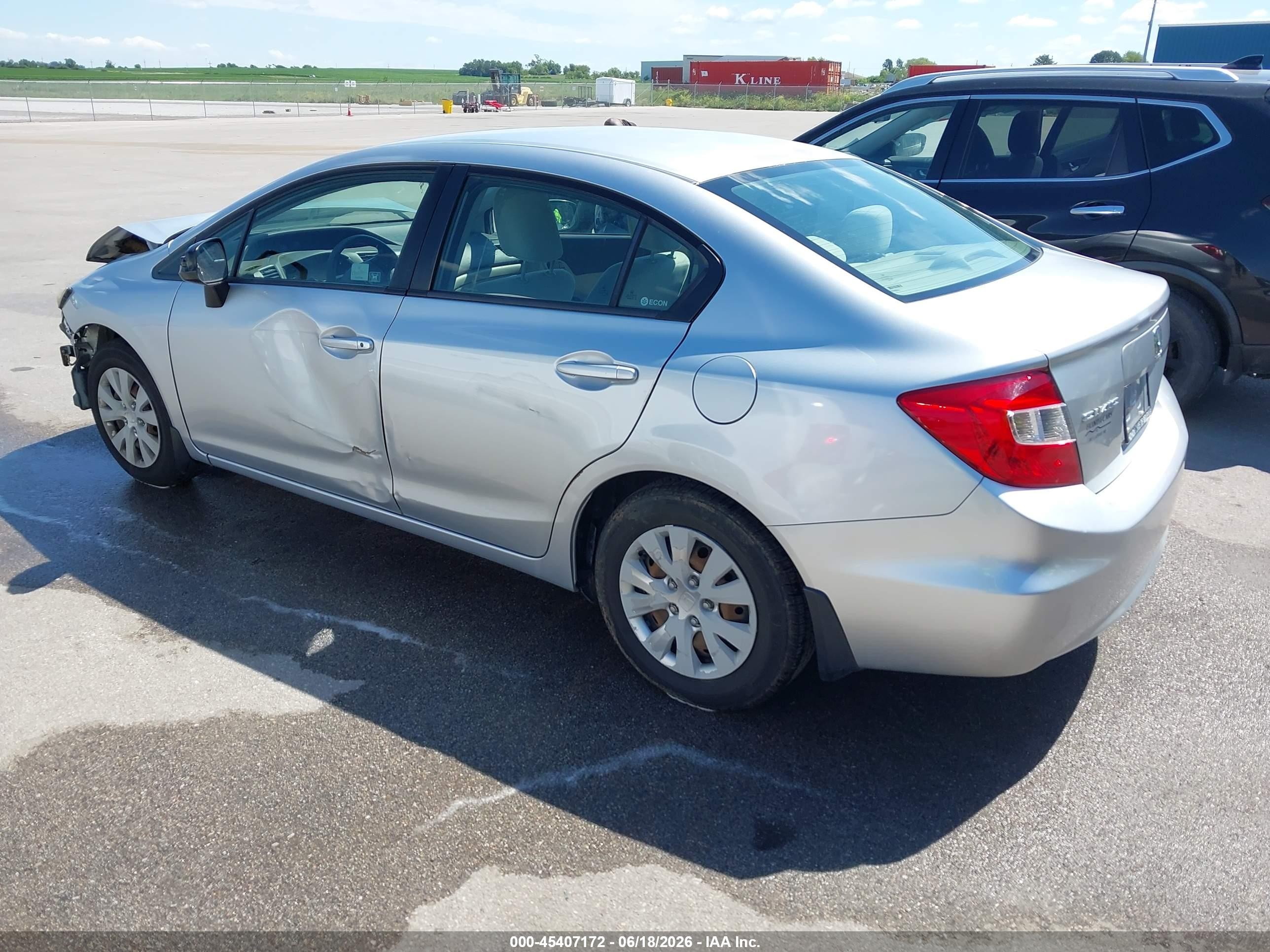 2012 Honda Civic Lx Silver vin: 2HGFB2F55CH323481