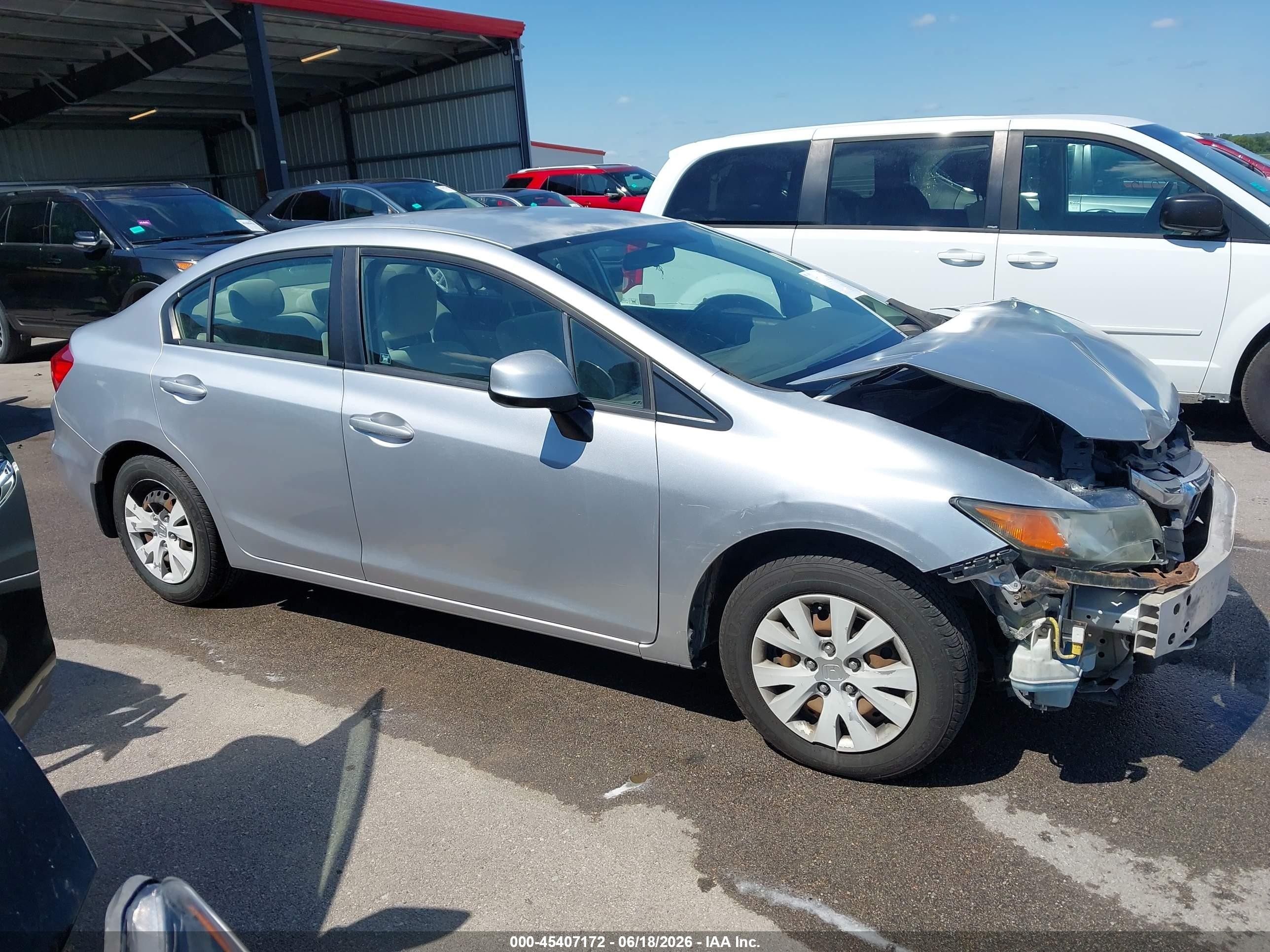 2012 Honda Civic Lx Silver vin: 2HGFB2F55CH323481