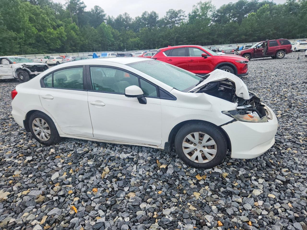 2012 Honda Civic Lx White vin: 2HGFB2F55CH323576