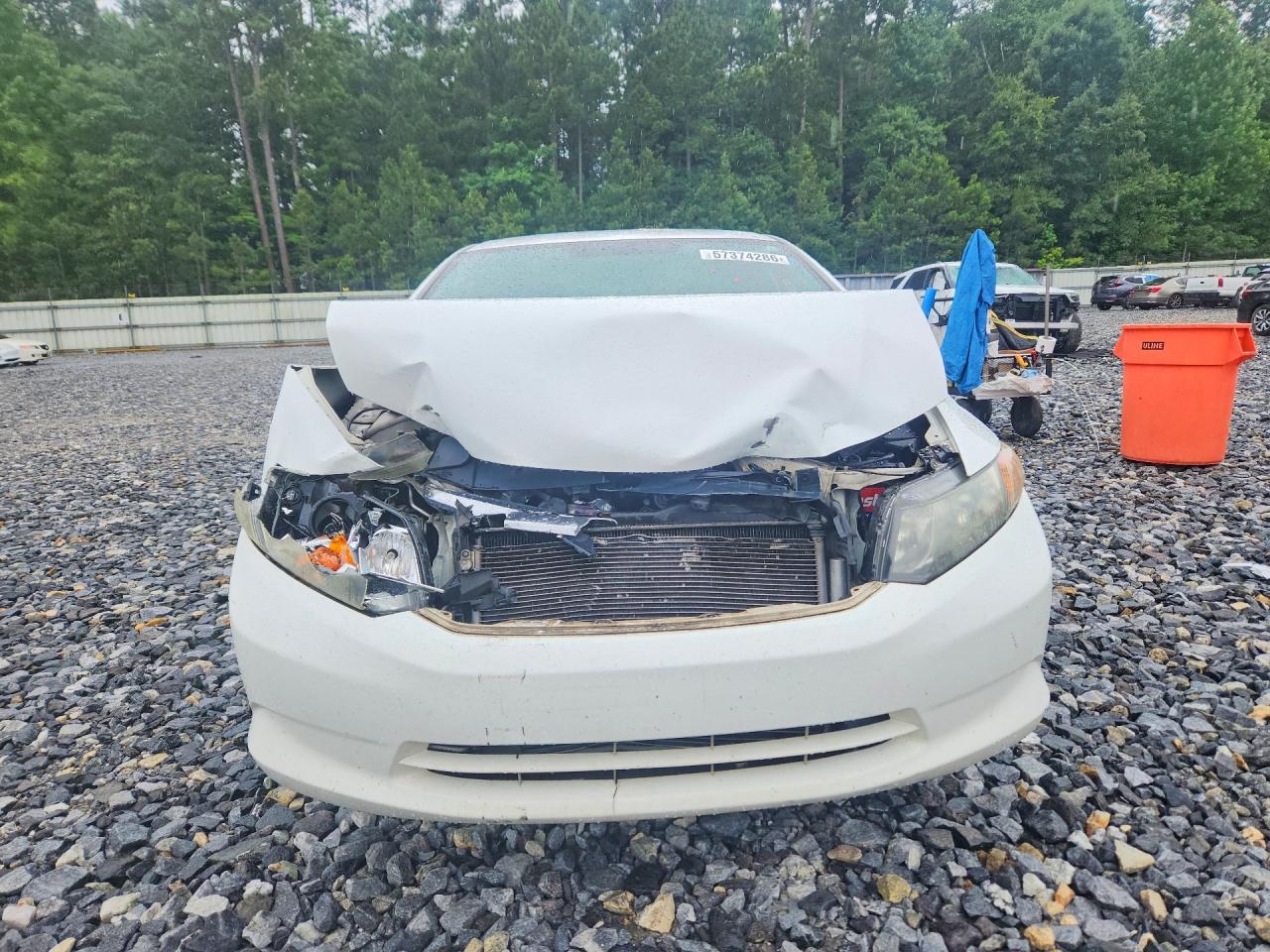 2012 Honda Civic Lx White vin: 2HGFB2F55CH323576