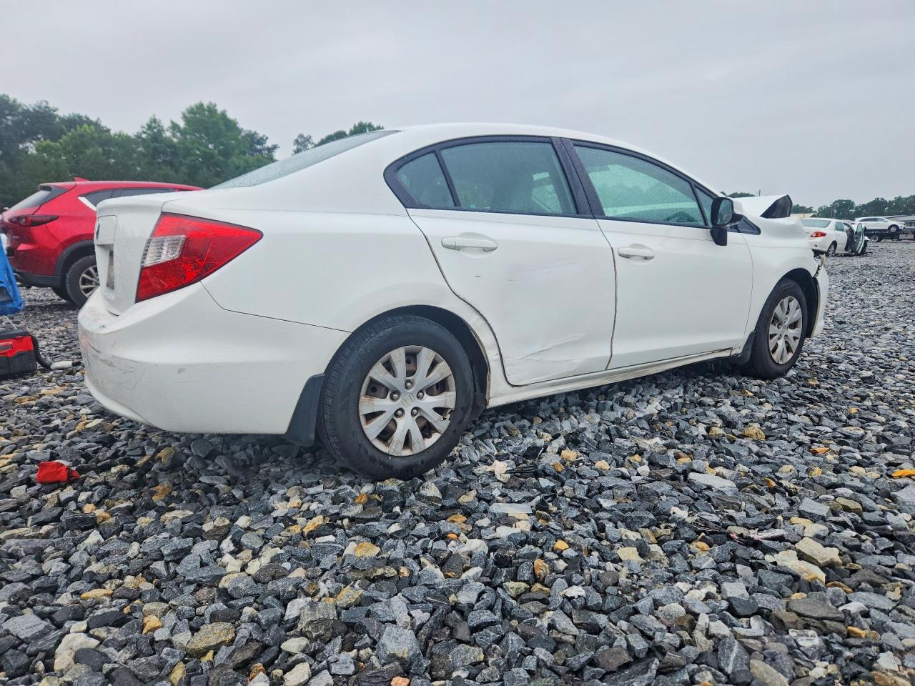 2012 Honda Civic Lx White vin: 2HGFB2F55CH323576