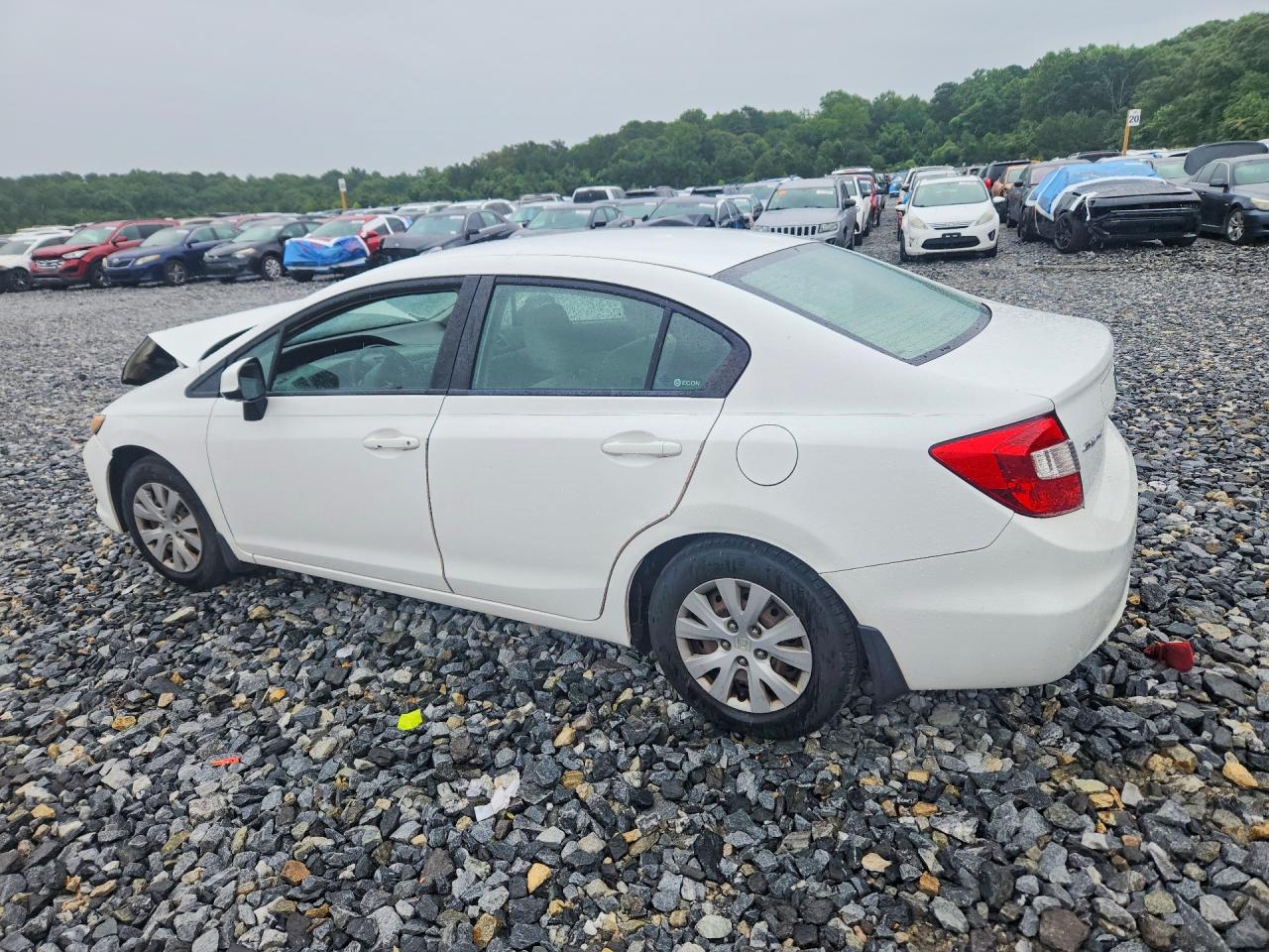 2012 Honda Civic Lx White vin: 2HGFB2F55CH323576