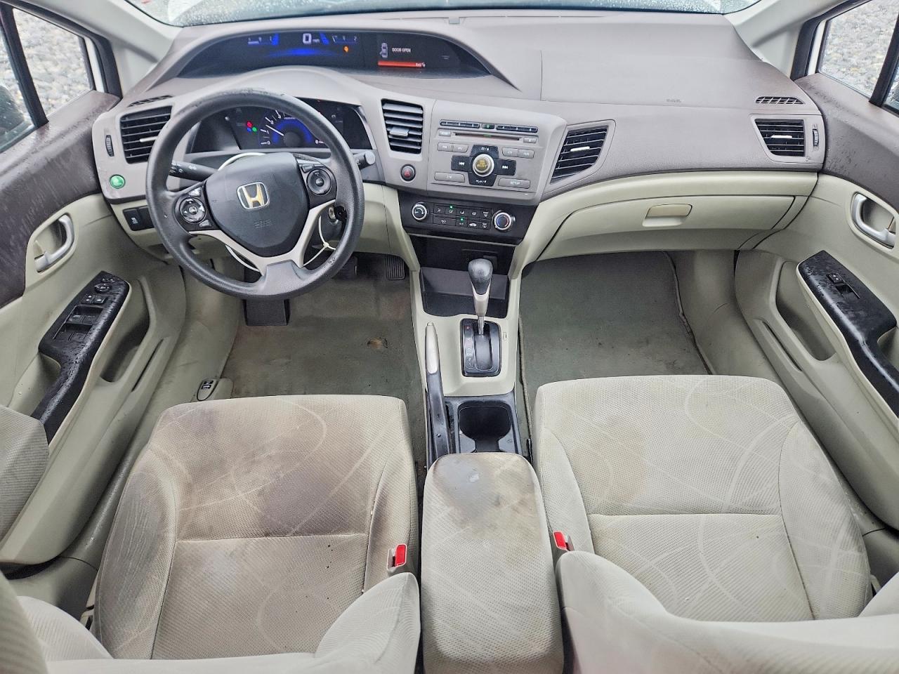 2012 Honda Civic Lx White vin: 2HGFB2F55CH323576