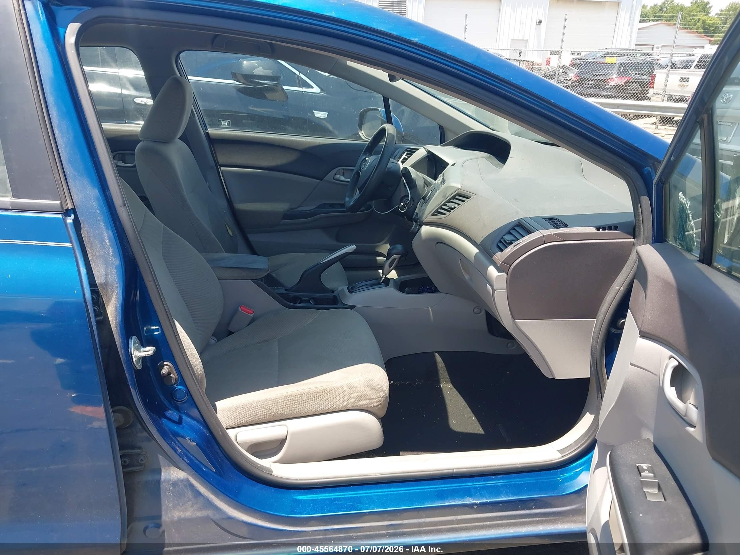 2012 Honda Civic Lx Blue vin: 2HGFB2F55CH502281
