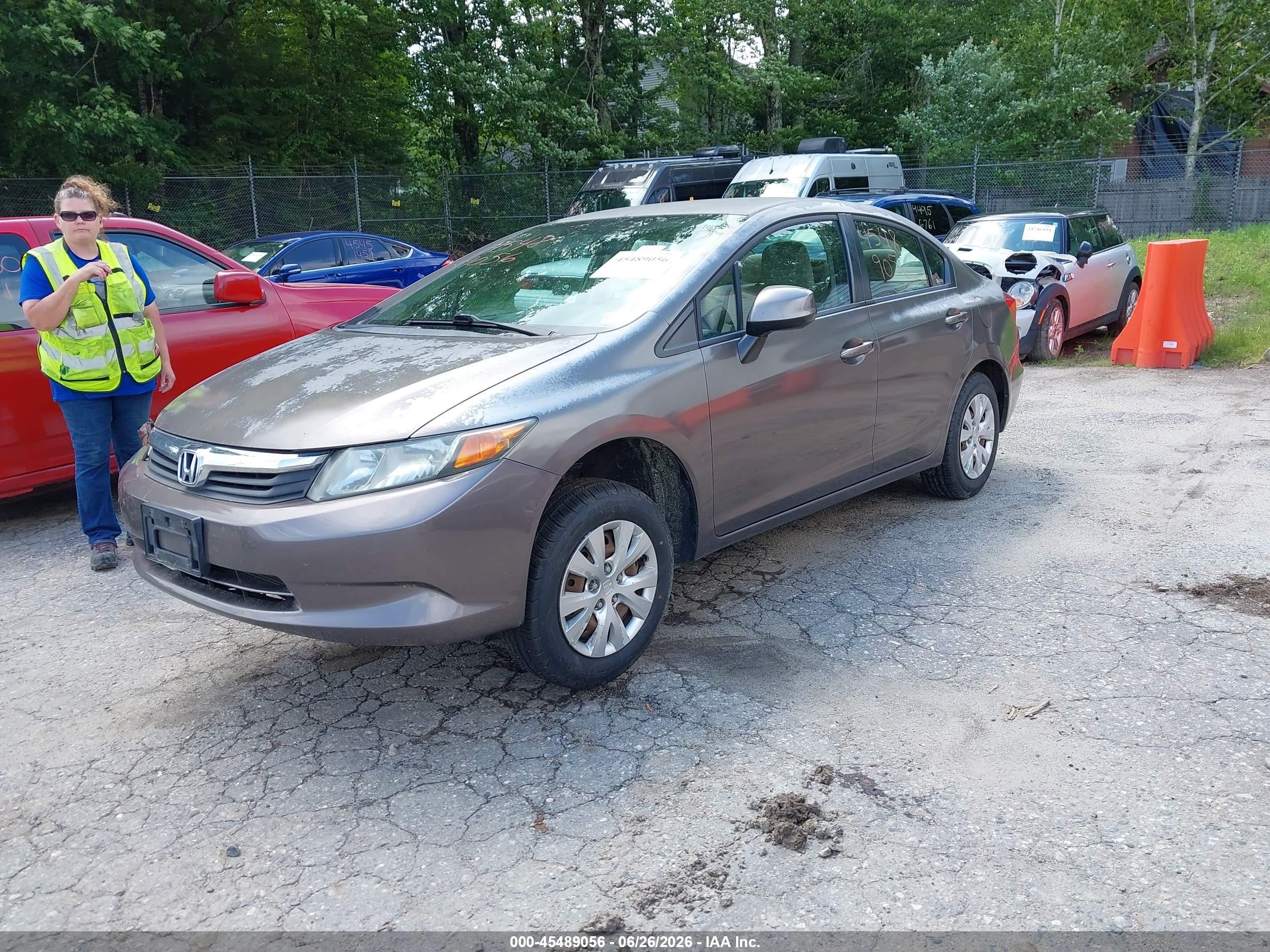 2012 Honda Civic Lx Tan vin: 2HGFB2F55CH503625