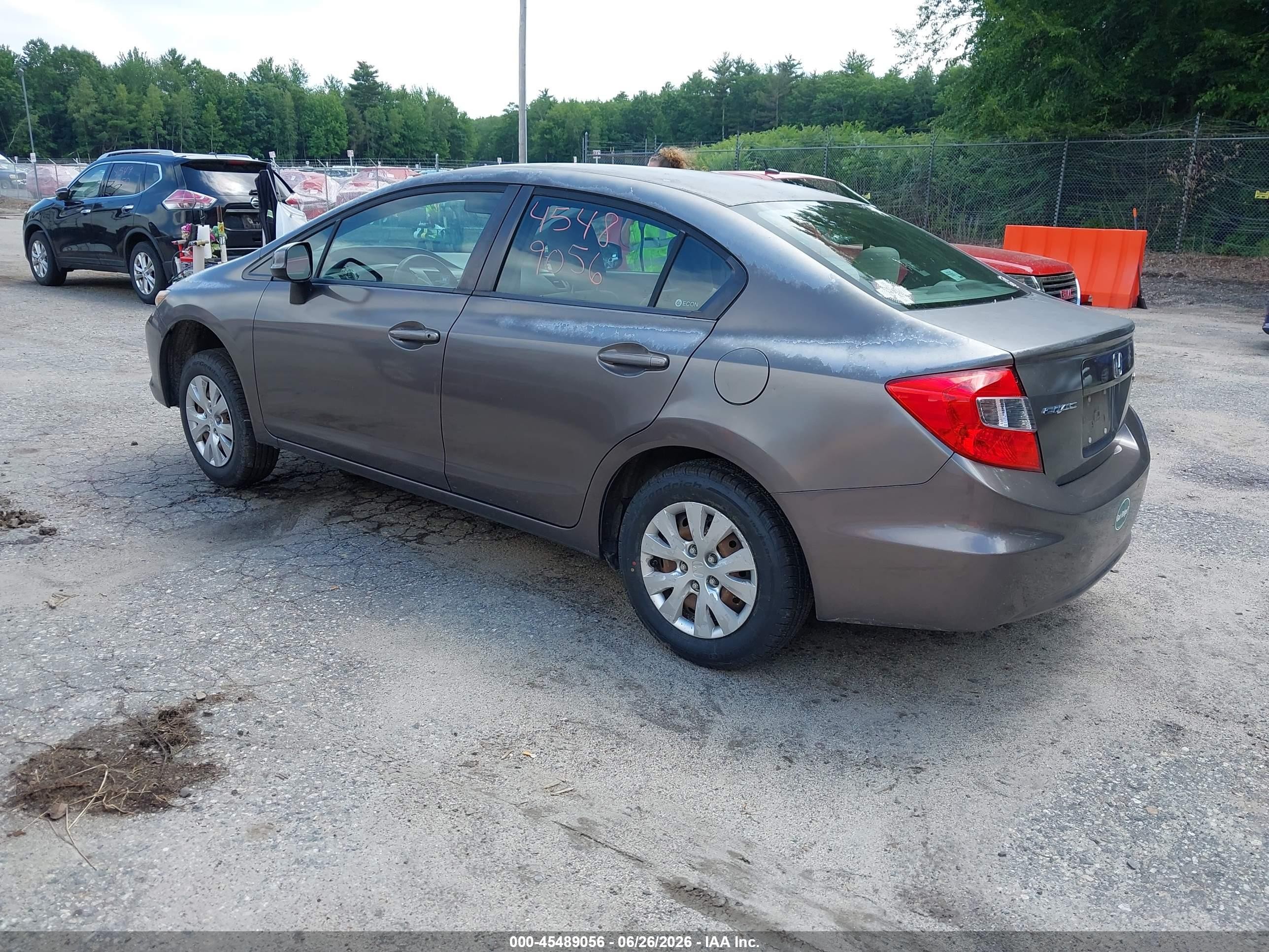 2012 Honda Civic Lx Tan vin: 2HGFB2F55CH503625
