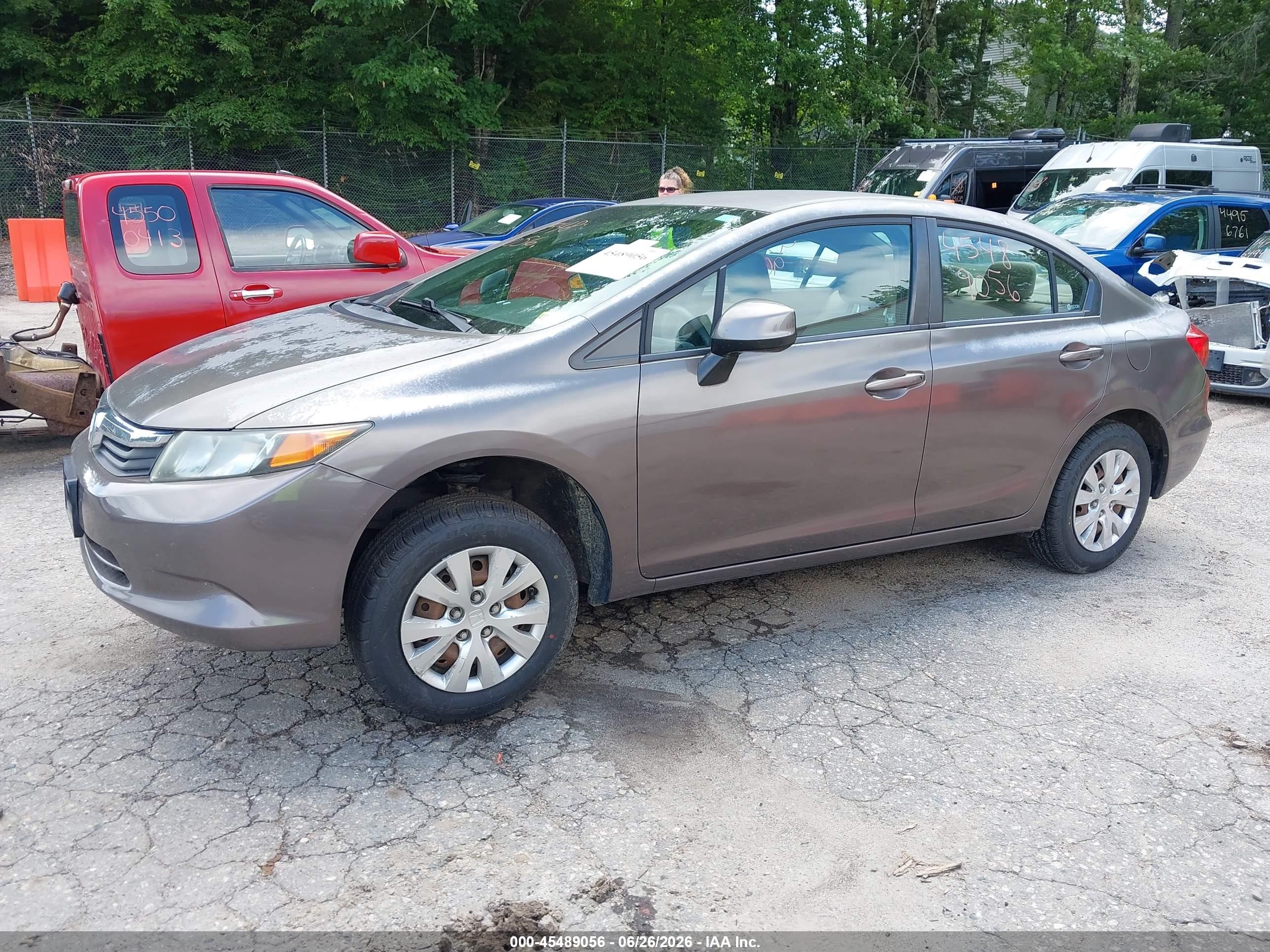 2012 Honda Civic Lx Tan vin: 2HGFB2F55CH503625