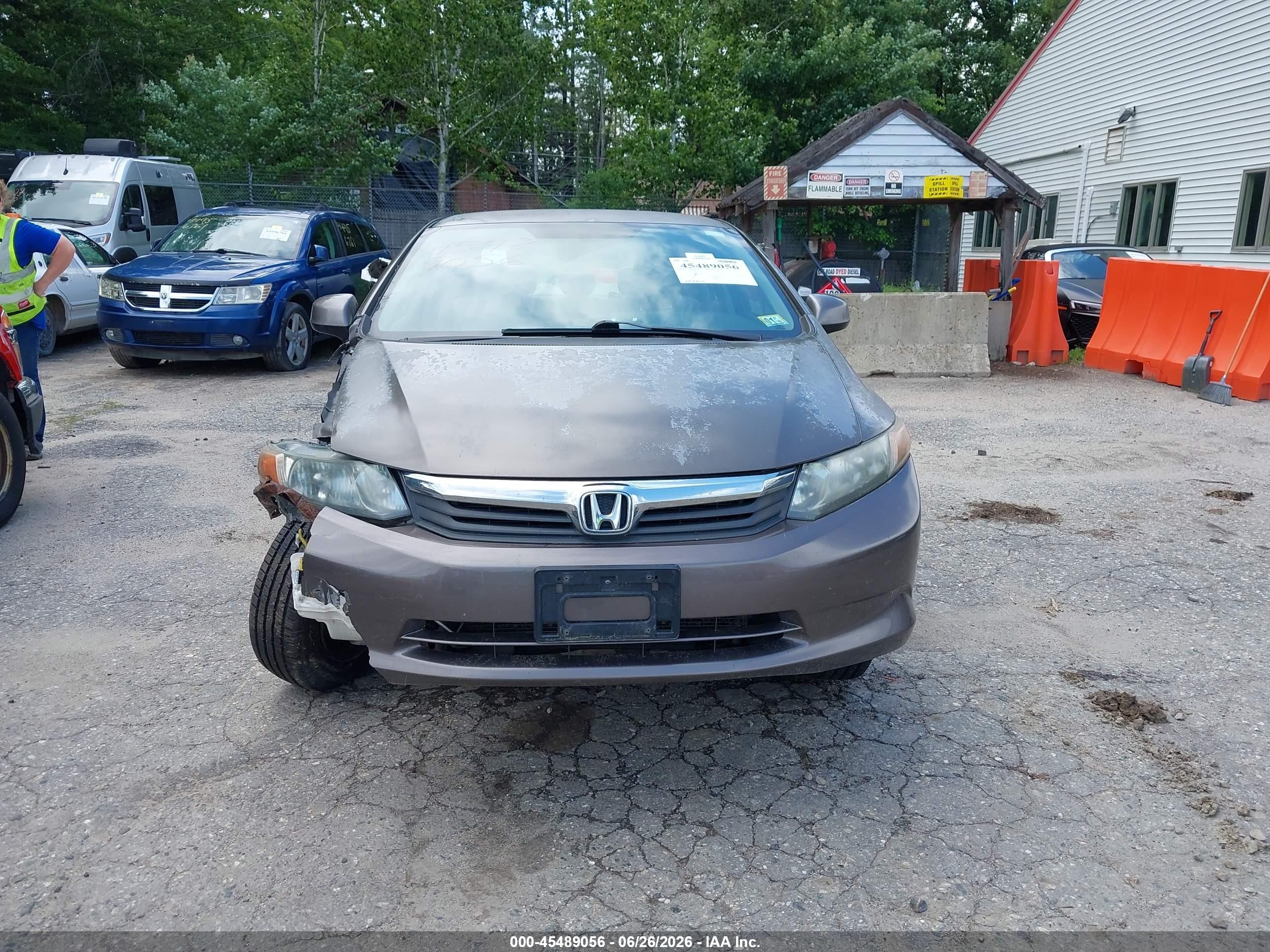 2012 Honda Civic Lx Tan vin: 2HGFB2F55CH503625