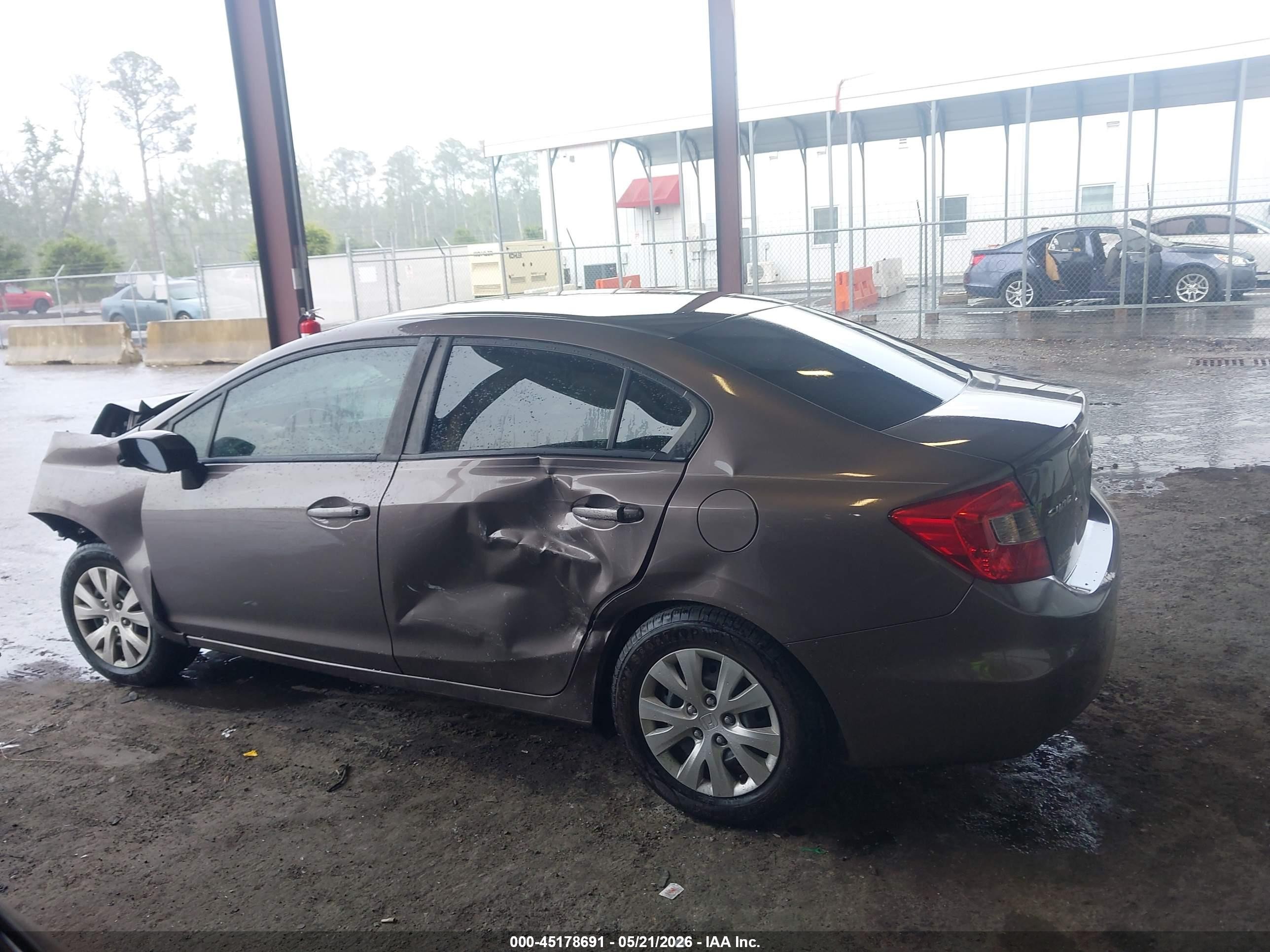 2012 Honda Civic Lx Gray vin: 2HGFB2F55CH523552