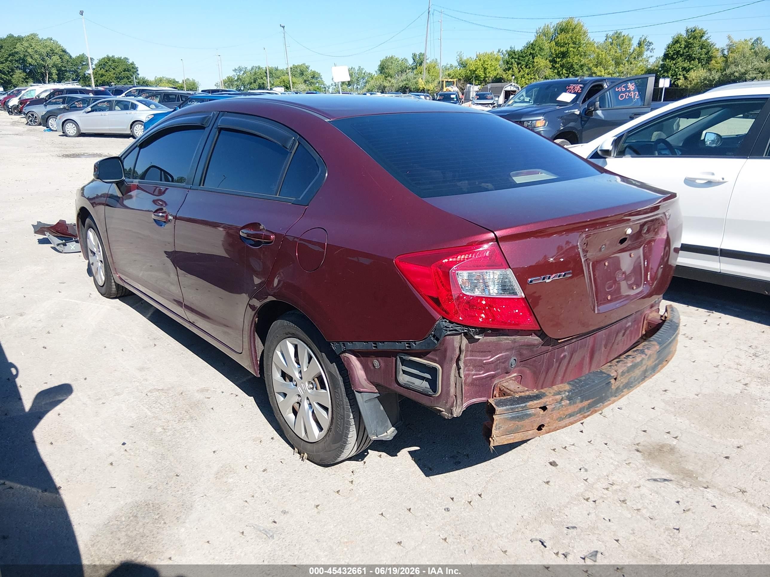 2012 Honda Civic Lx Red vin: 2HGFB2F55CH533353