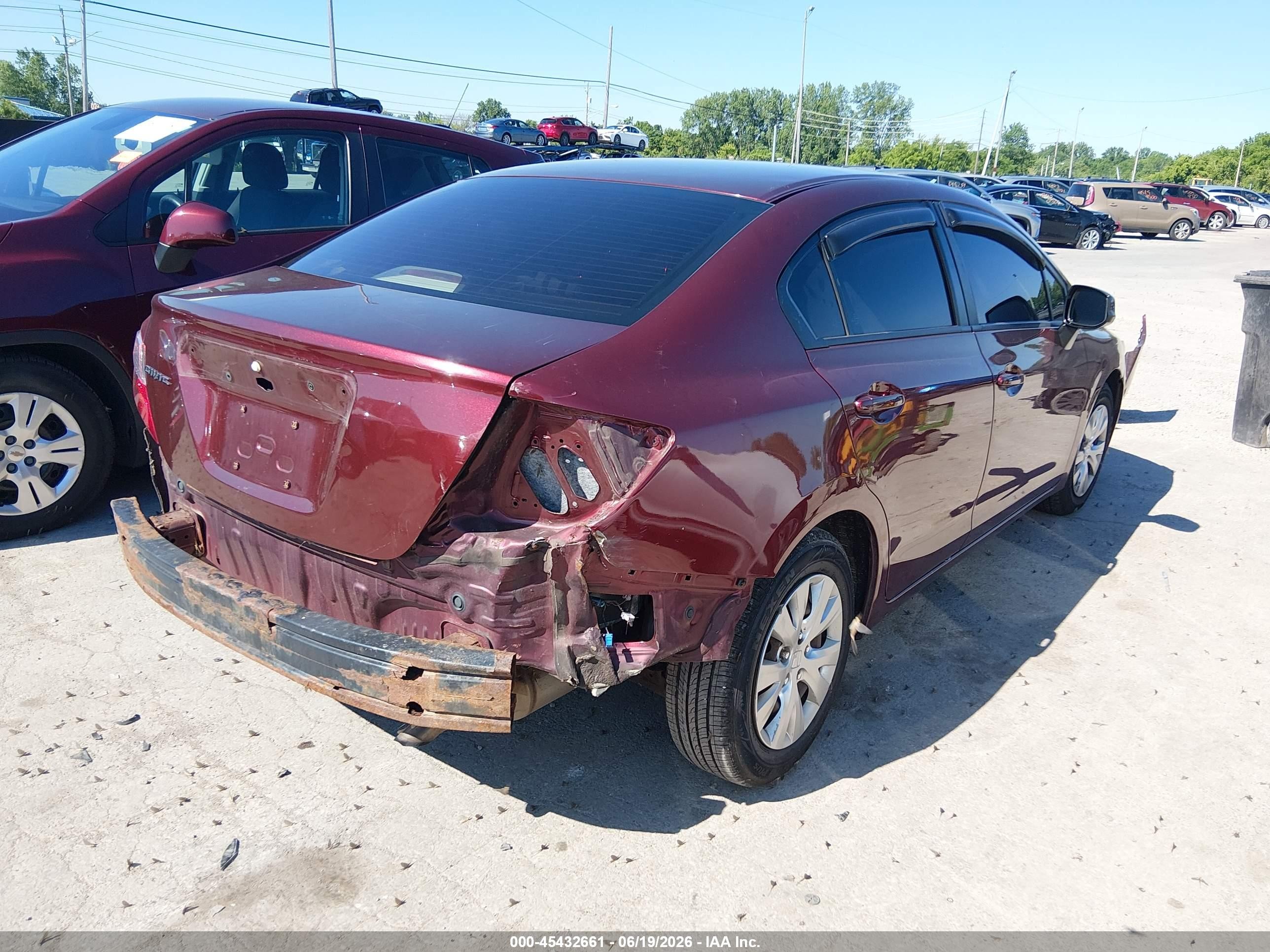 2012 Honda Civic Lx Red vin: 2HGFB2F55CH533353