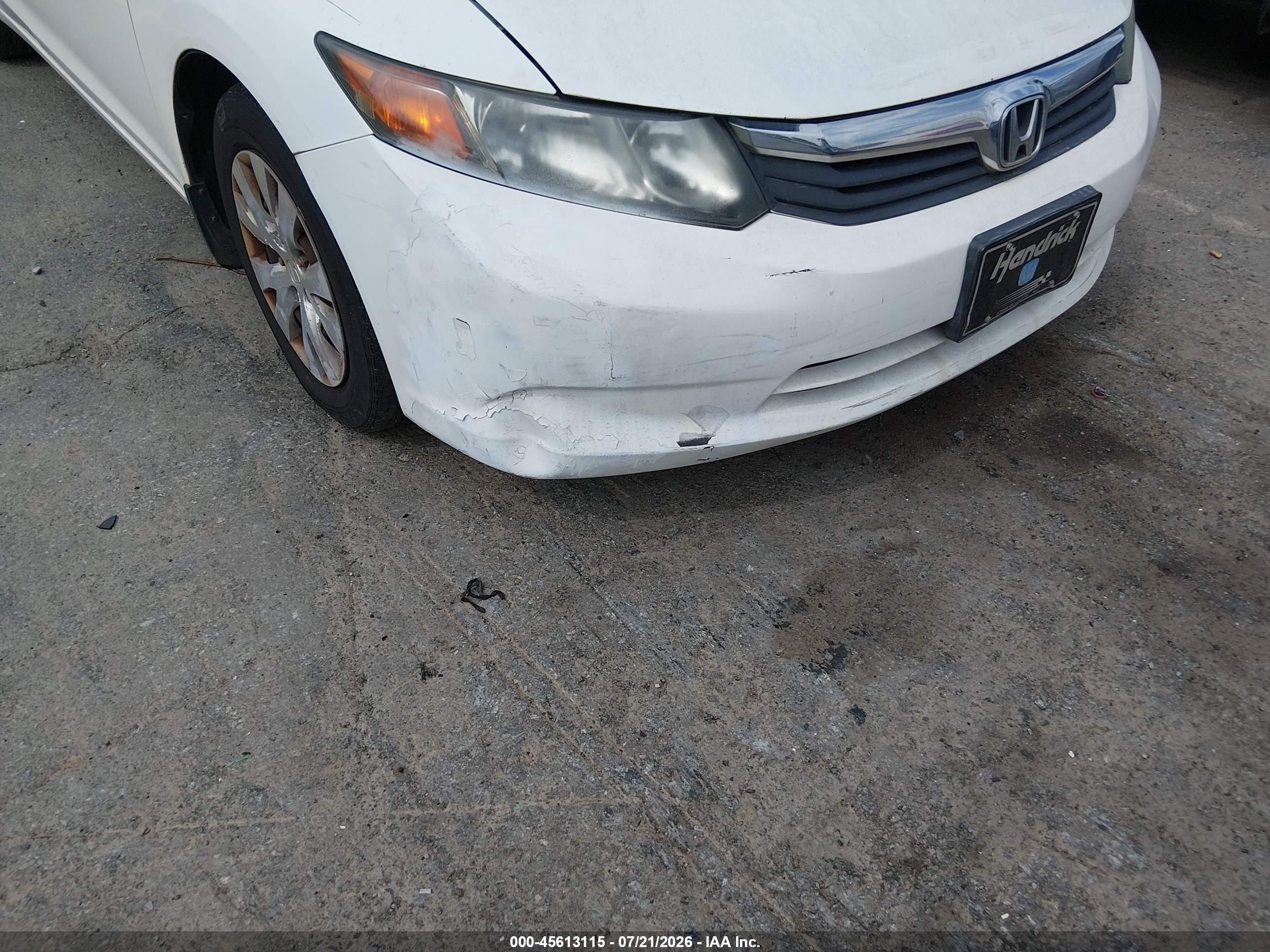 2012 Honda Civic Lx White vin: 2HGFB2F55CH539430