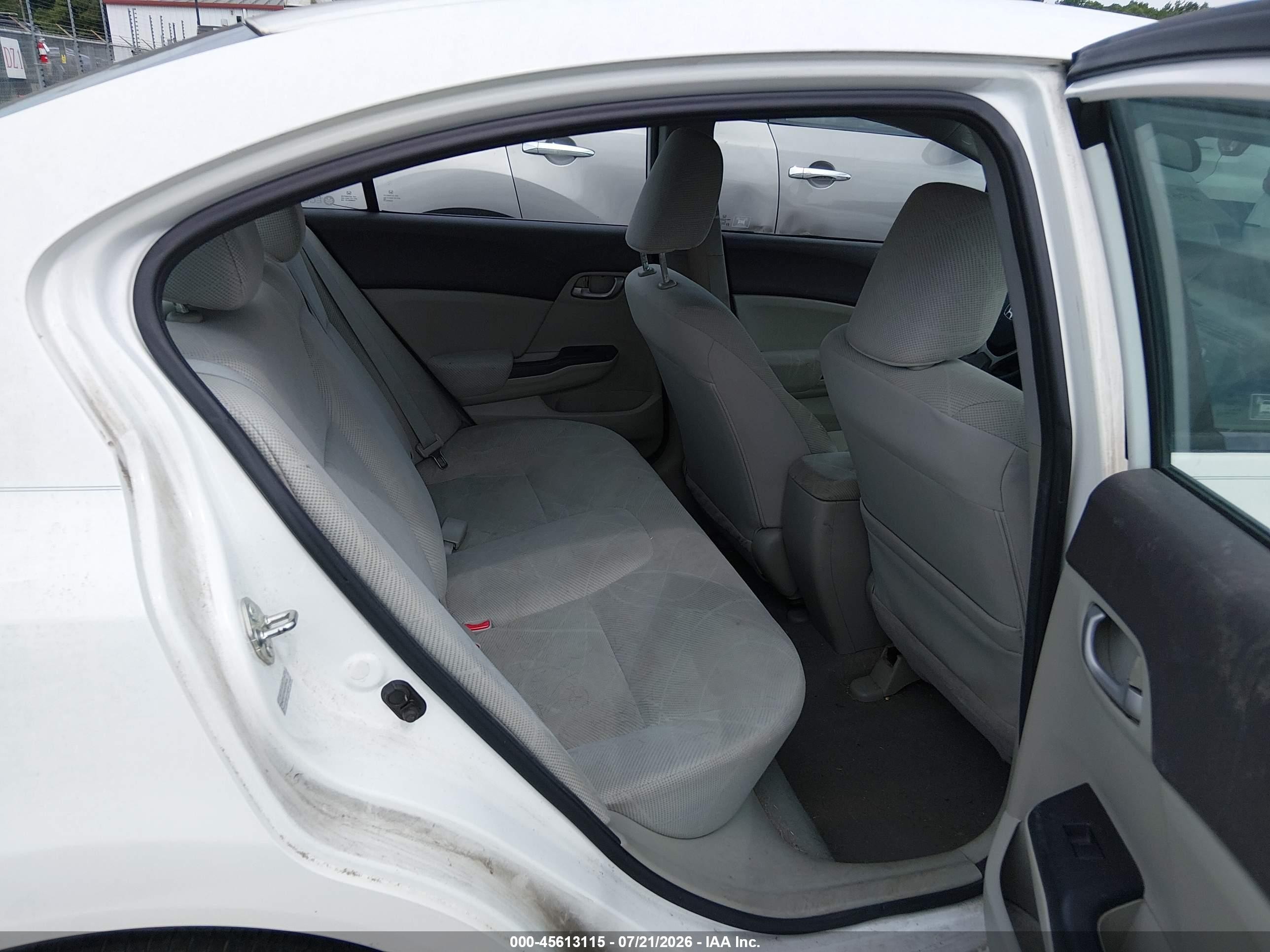 2012 Honda Civic Lx White vin: 2HGFB2F55CH539430