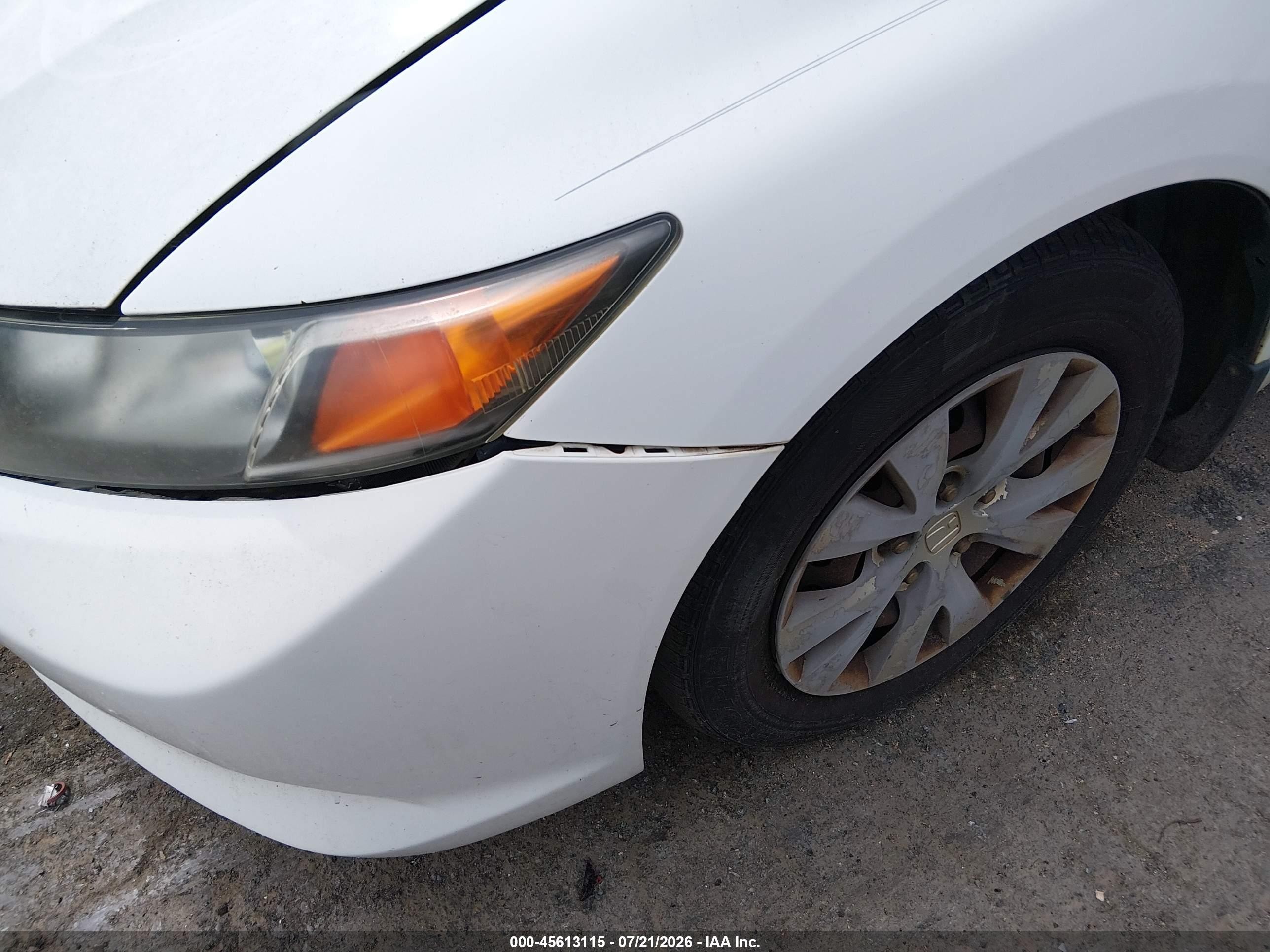 2012 Honda Civic Lx White vin: 2HGFB2F55CH539430