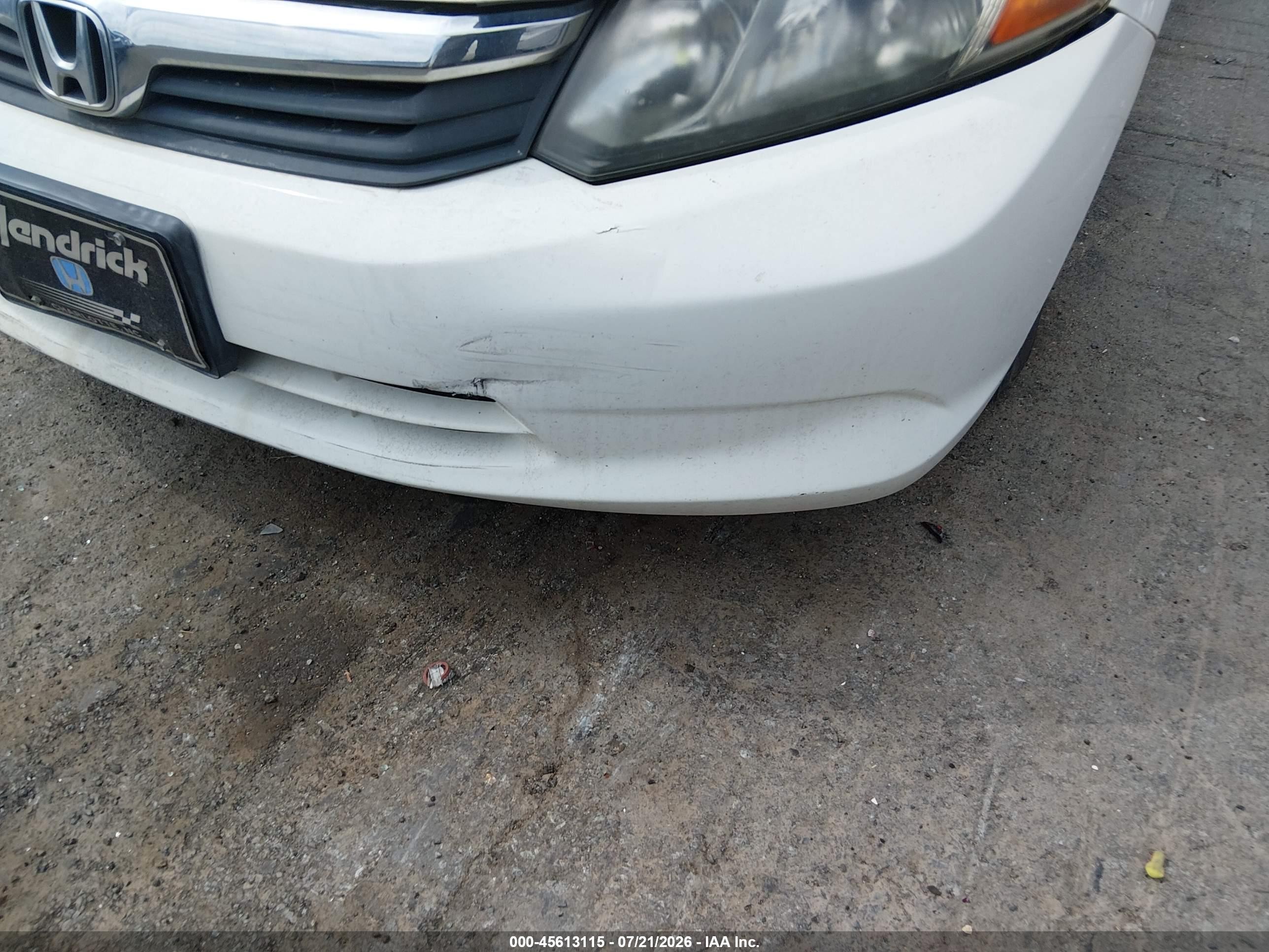 2012 Honda Civic Lx White vin: 2HGFB2F55CH539430