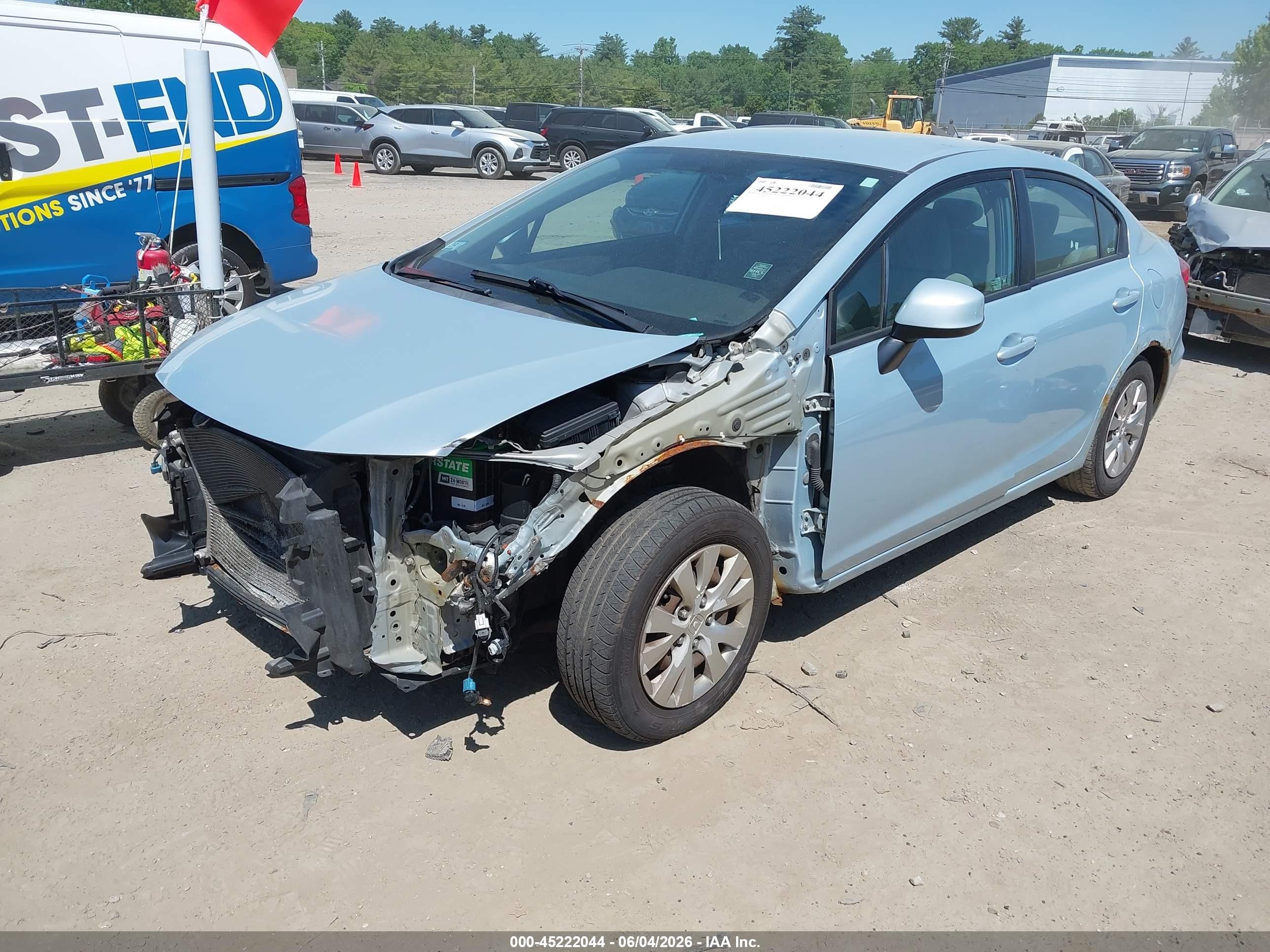 2012 Honda Civic Lx Light Blue vin: 2HGFB2F55CH552601