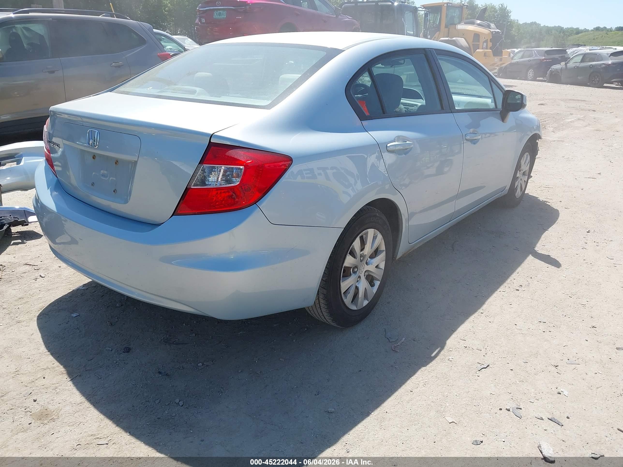 2012 Honda Civic Lx Light Blue vin: 2HGFB2F55CH552601