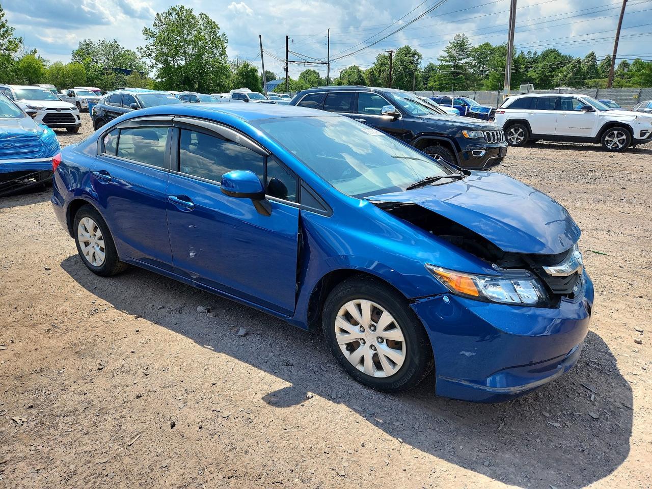 2012 Honda Civic Lx Blue vin: 2HGFB2F55CH558673