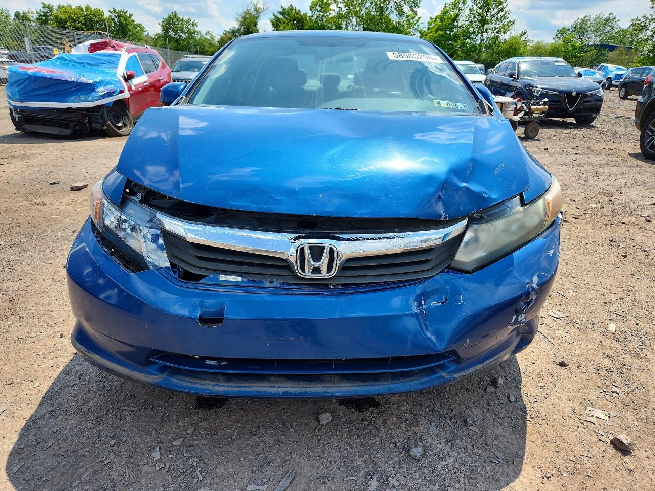 2012 Honda Civic Lx Blue vin: 2HGFB2F55CH558673