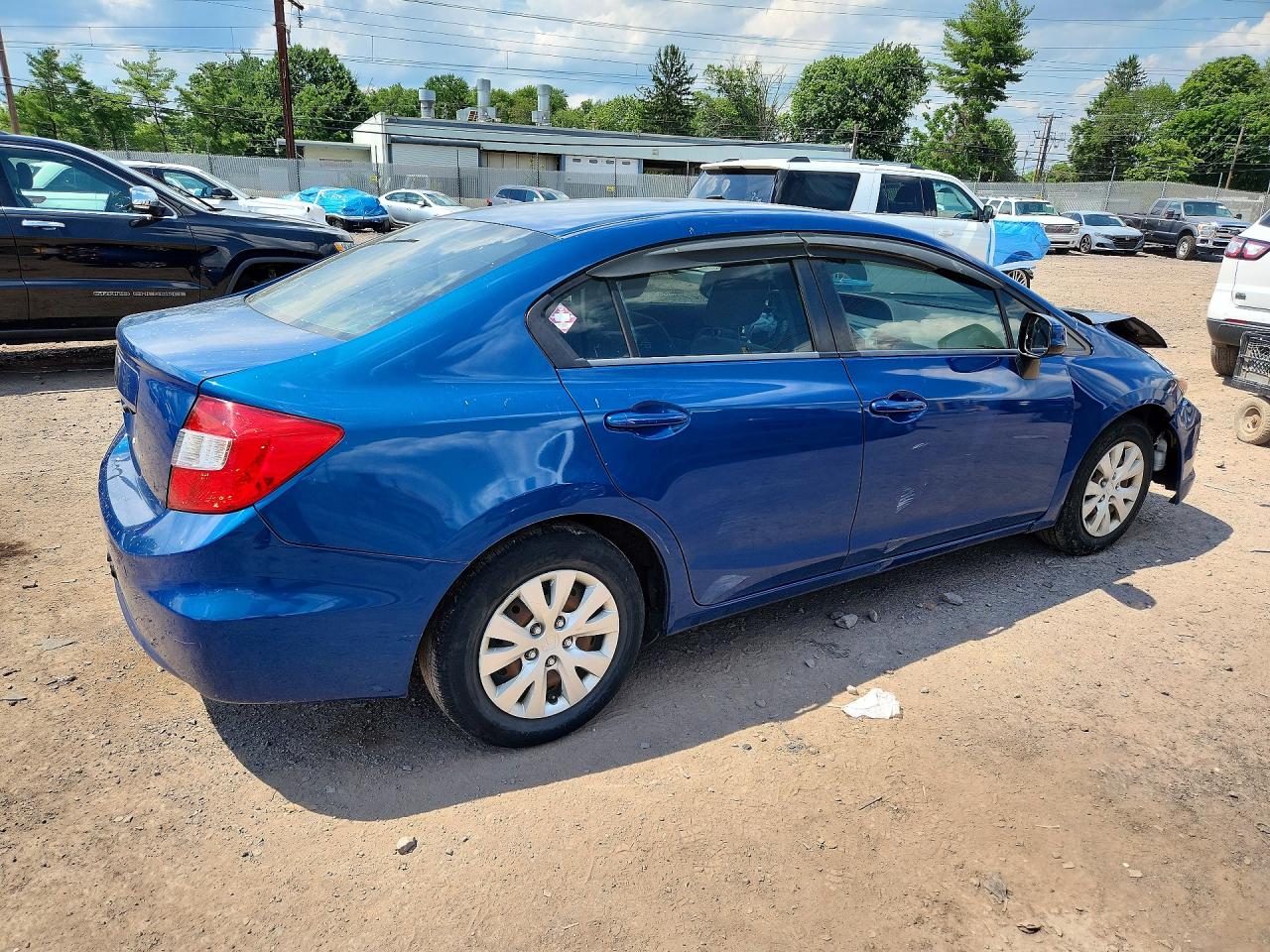 2012 Honda Civic Lx Blue vin: 2HGFB2F55CH558673