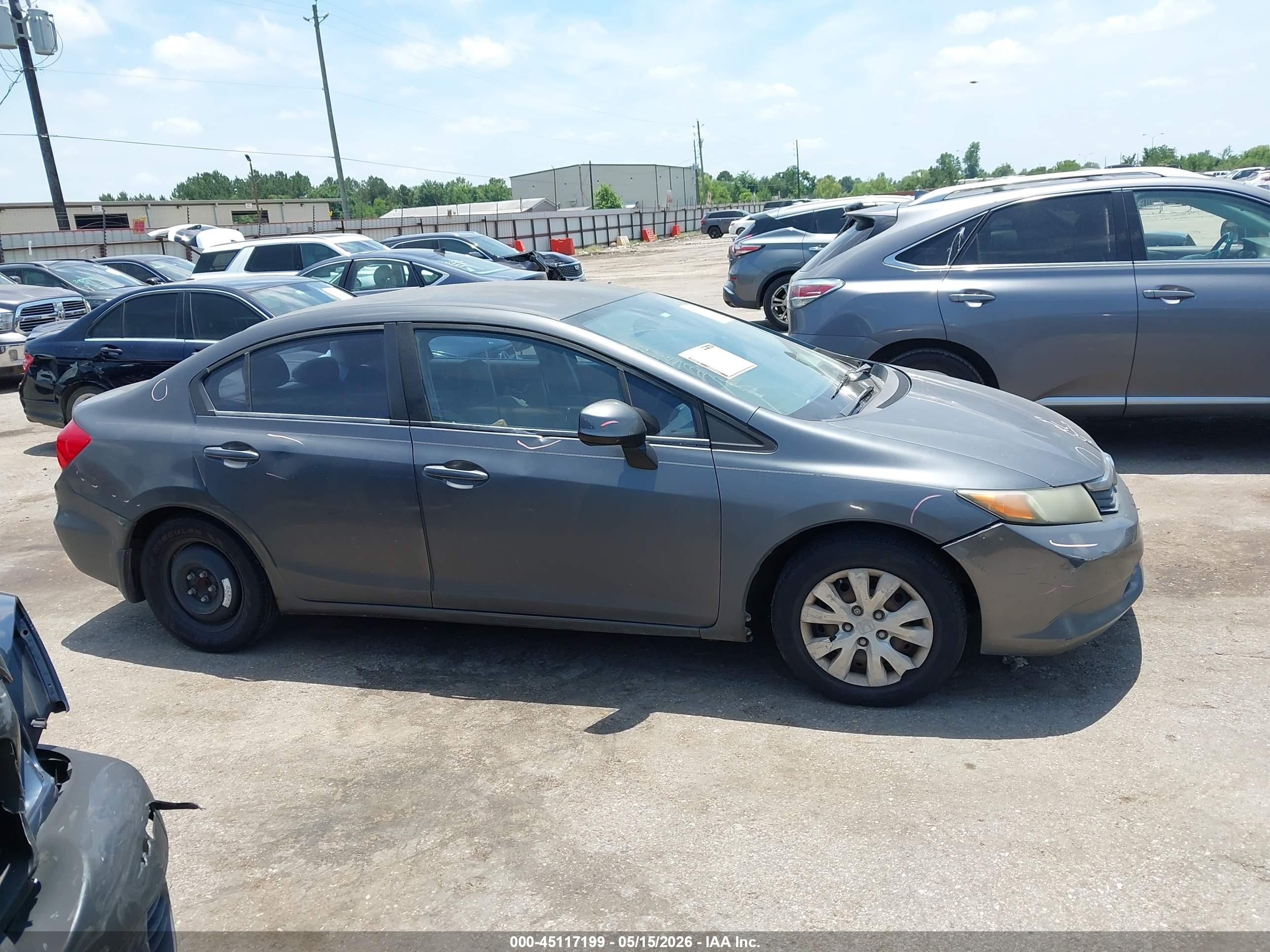 2012 Honda Civic Lx Gray vin: 2HGFB2F55CH561525