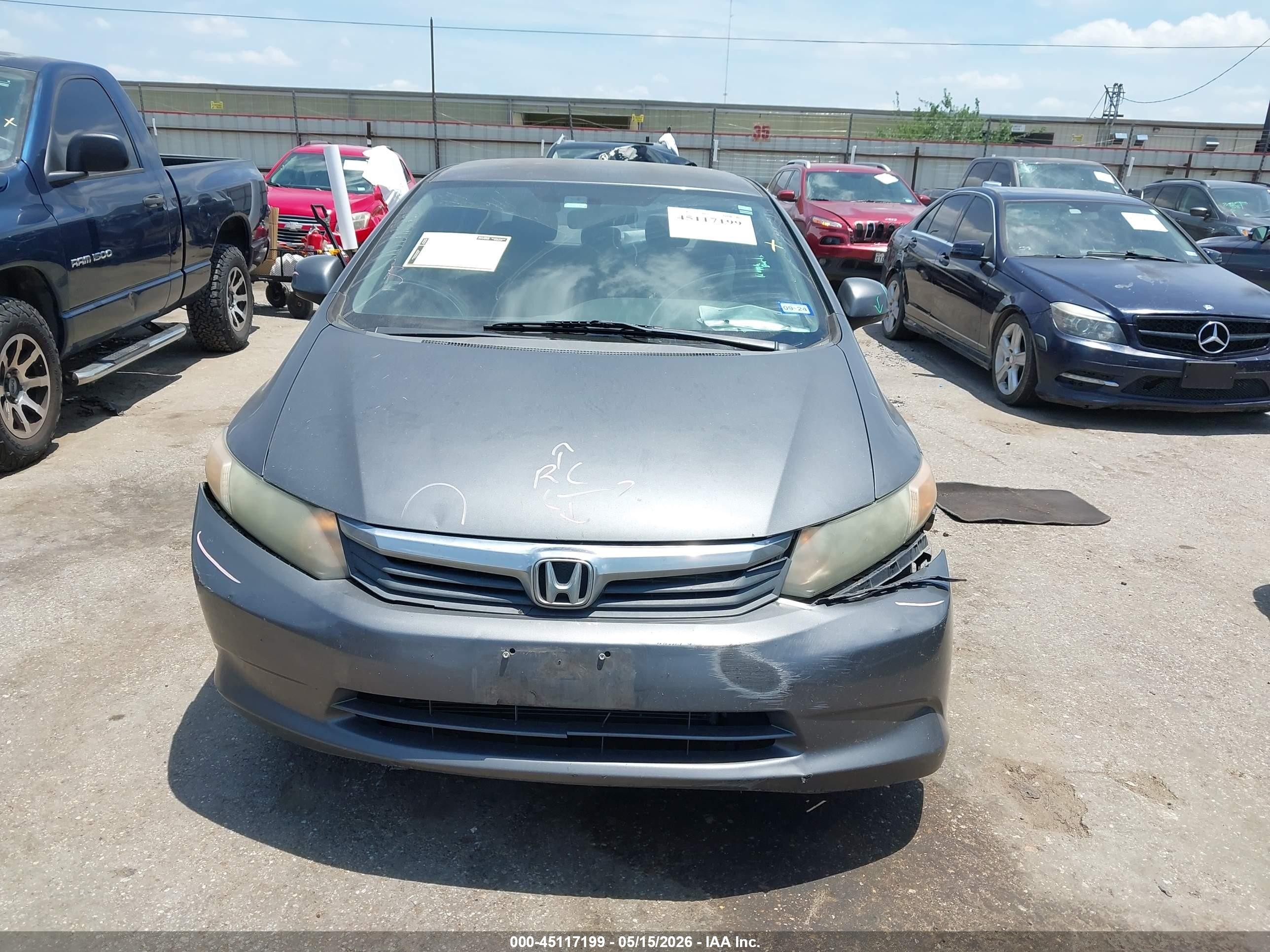 2012 Honda Civic Lx Gray vin: 2HGFB2F55CH561525