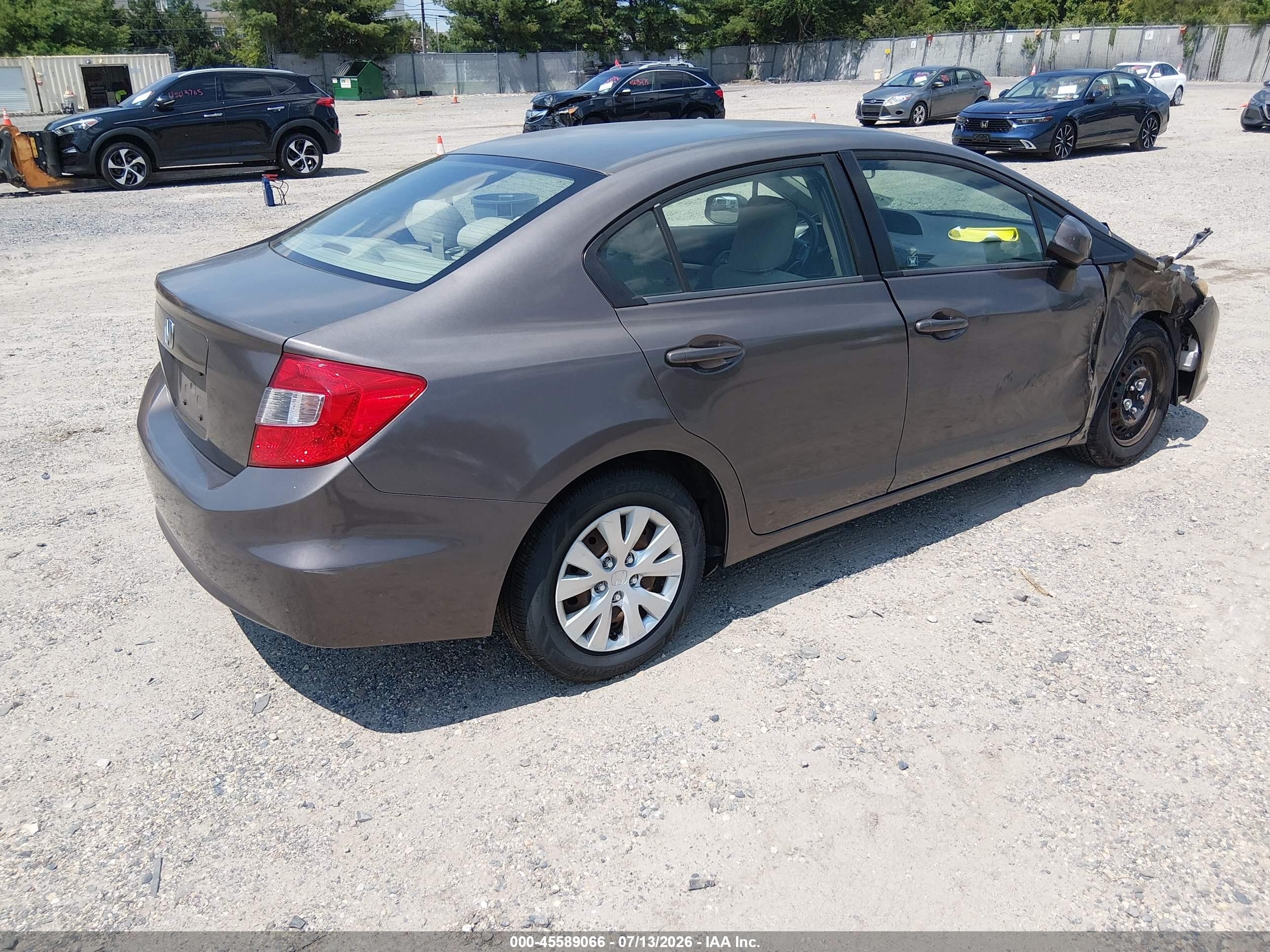 2012 Honda Civic Lx Brown vin: 2HGFB2F55CH564716