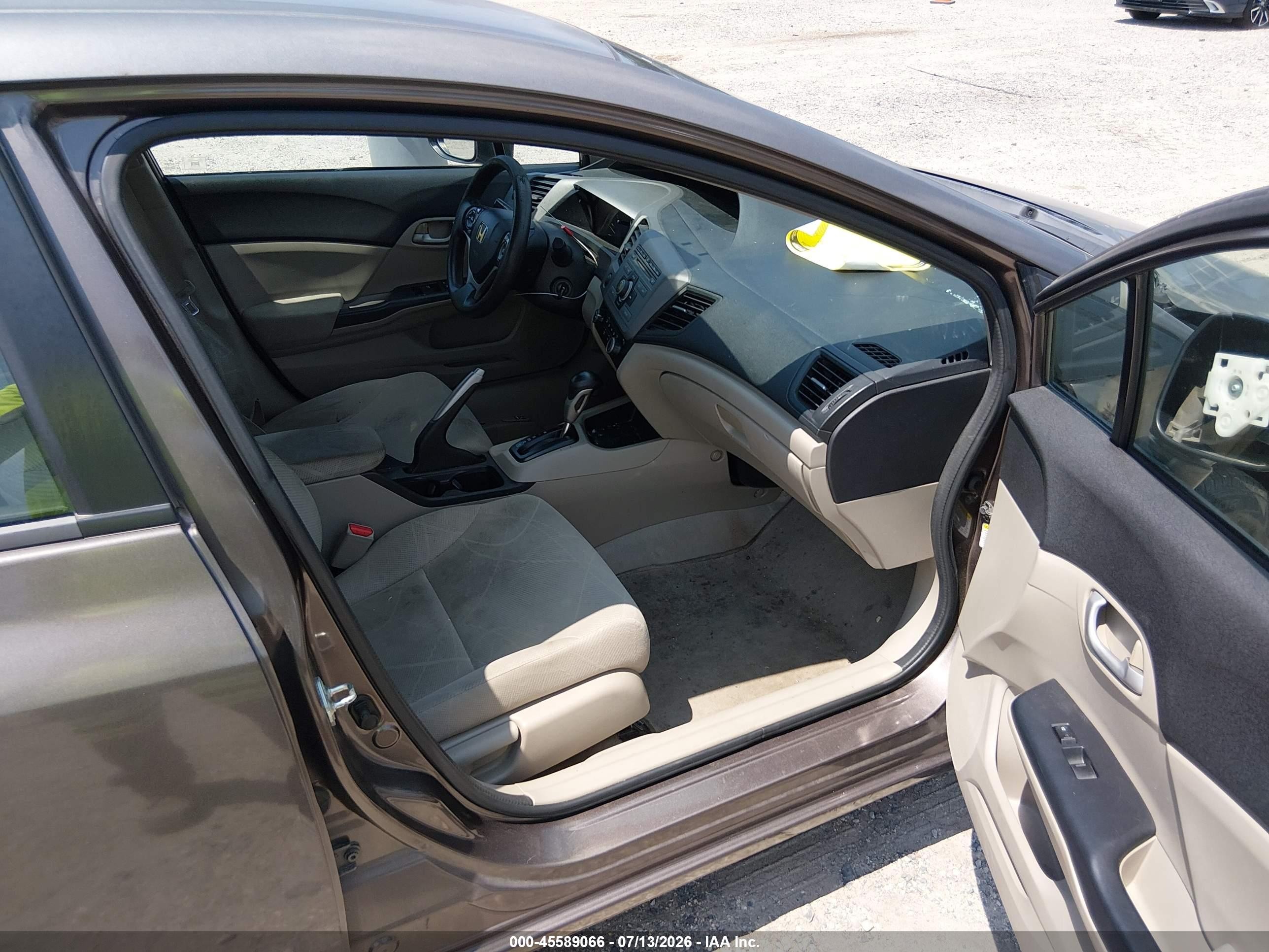 2012 Honda Civic Lx Brown vin: 2HGFB2F55CH564716