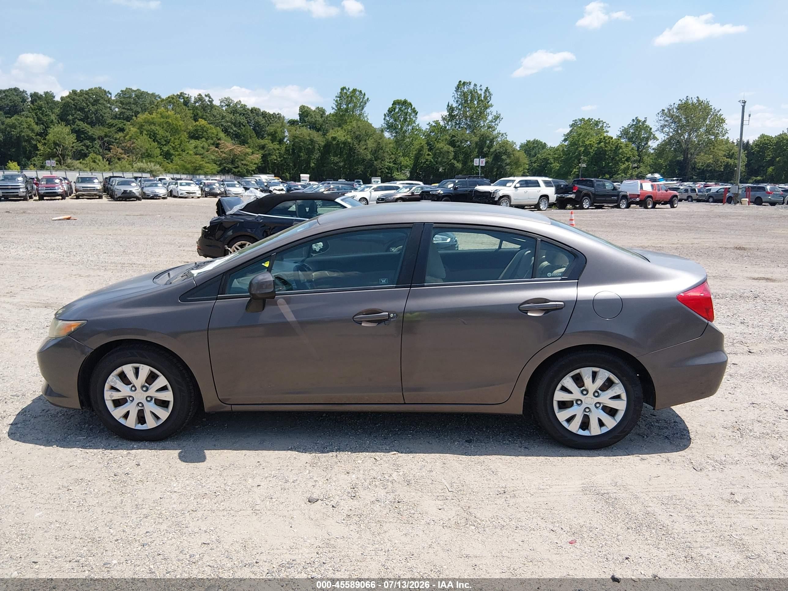 2012 Honda Civic Lx Brown vin: 2HGFB2F55CH564716