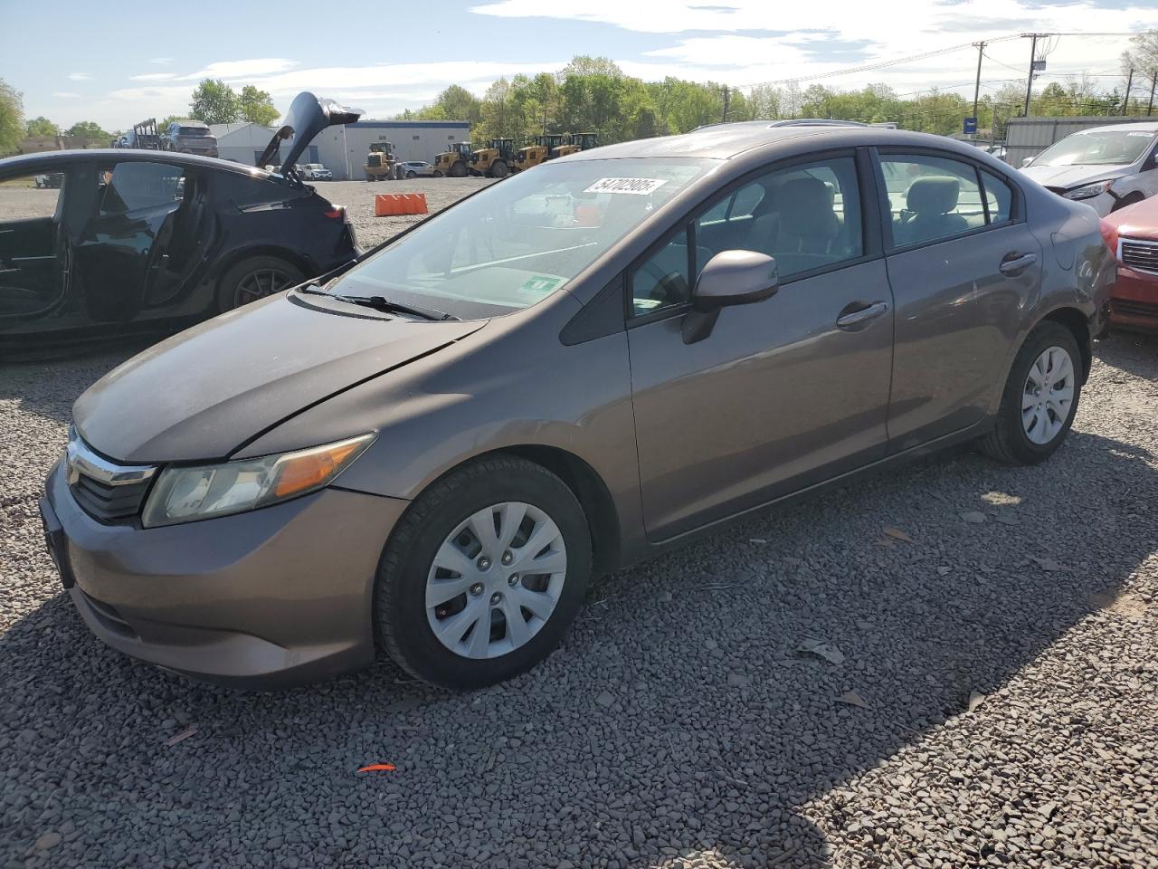 2012 Hond Civic Lx Brown vin: 2HGFB2F55CH564800