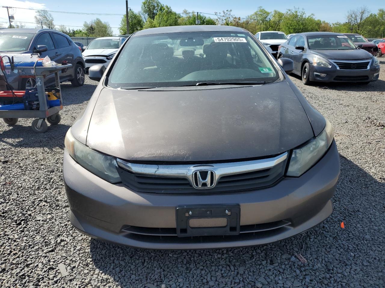 2012 Hond Civic Lx Brown vin: 2HGFB2F55CH564800