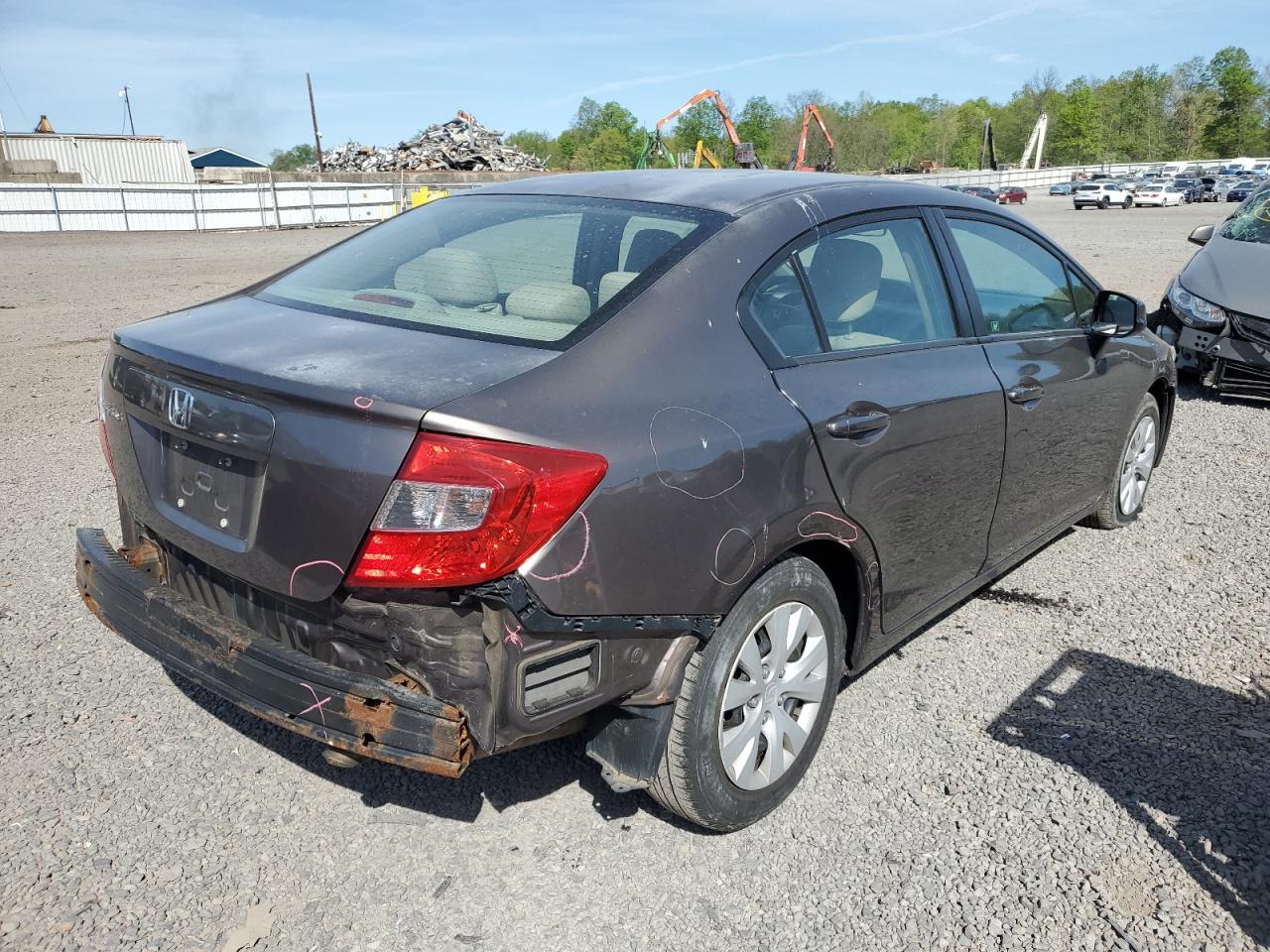 2012 Hond Civic Lx Brown vin: 2HGFB2F55CH564800