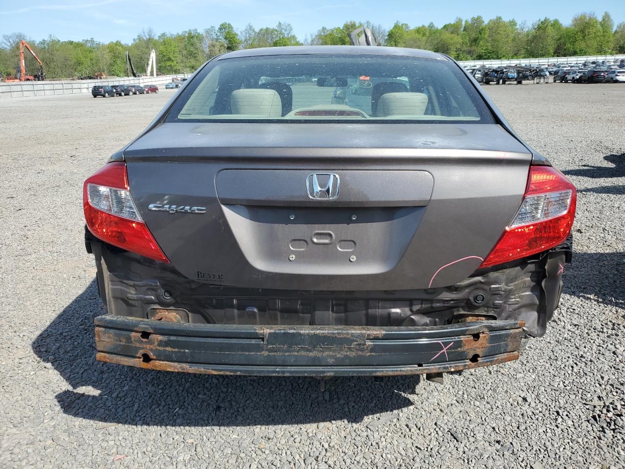 2012 Hond Civic Lx Brown vin: 2HGFB2F55CH564800