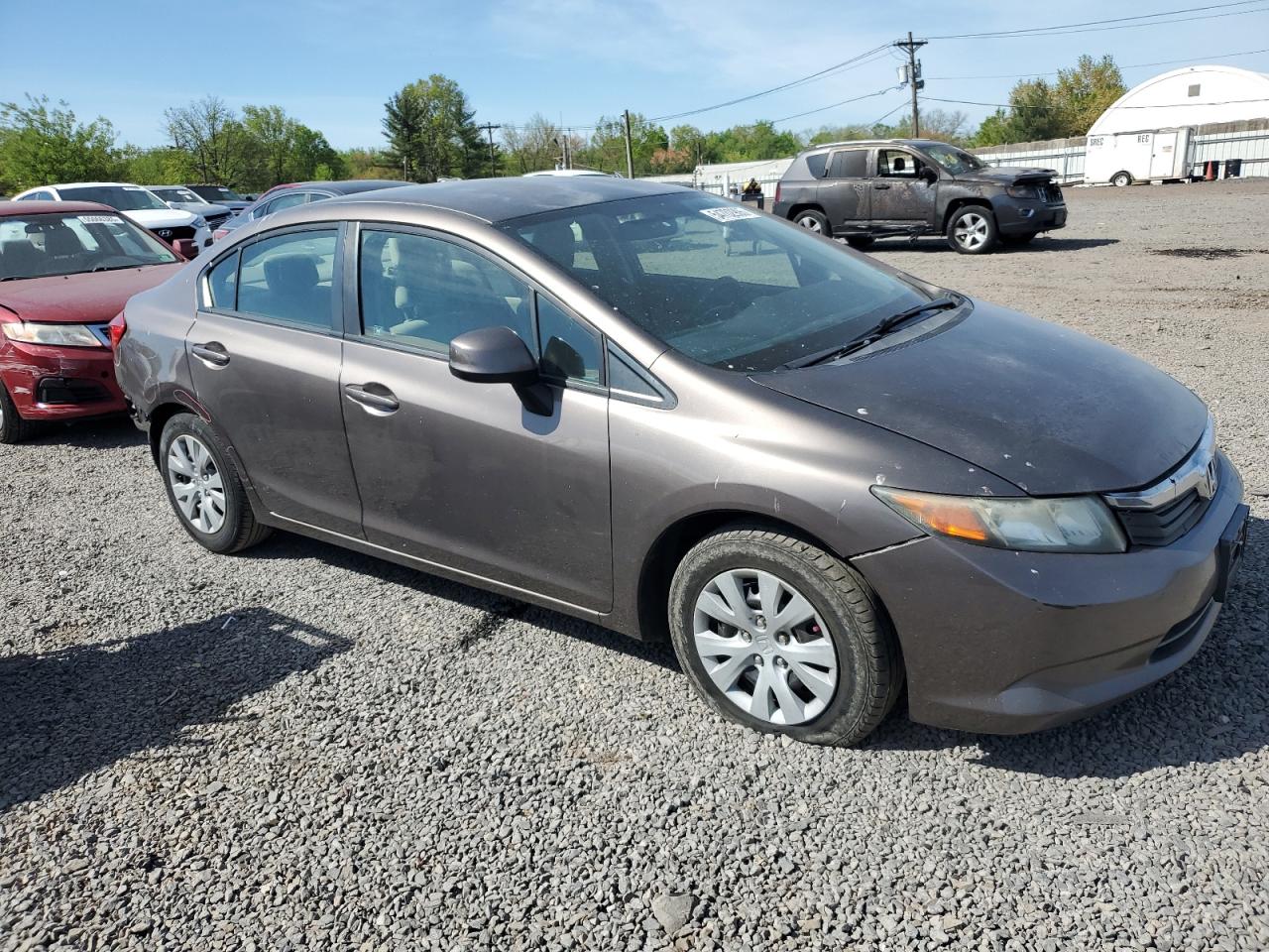 2012 Hond Civic Lx Brown vin: 2HGFB2F55CH564800
