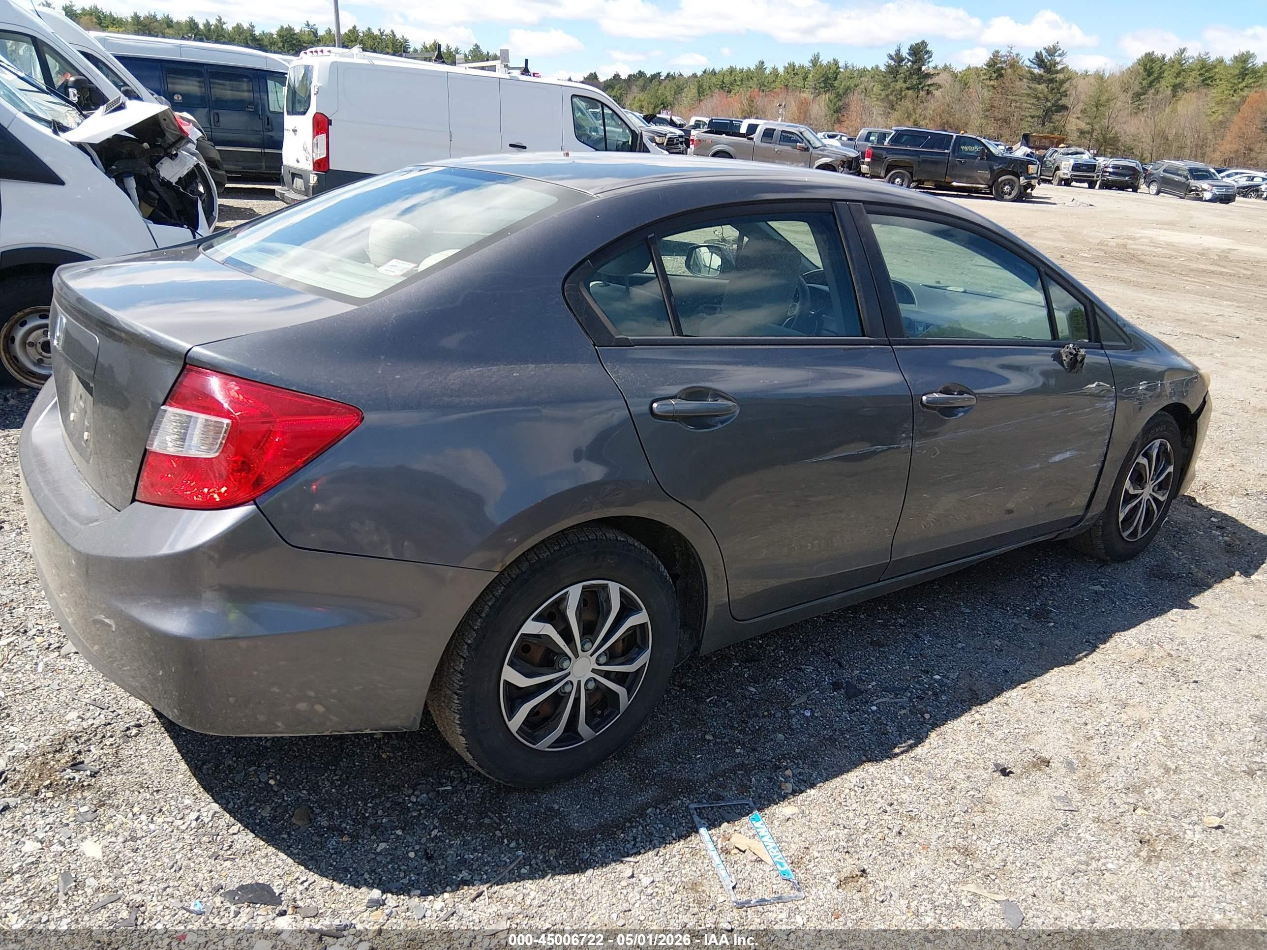 2012 Honda Civic Lx Gray vin: 2HGFB2F55CH571925