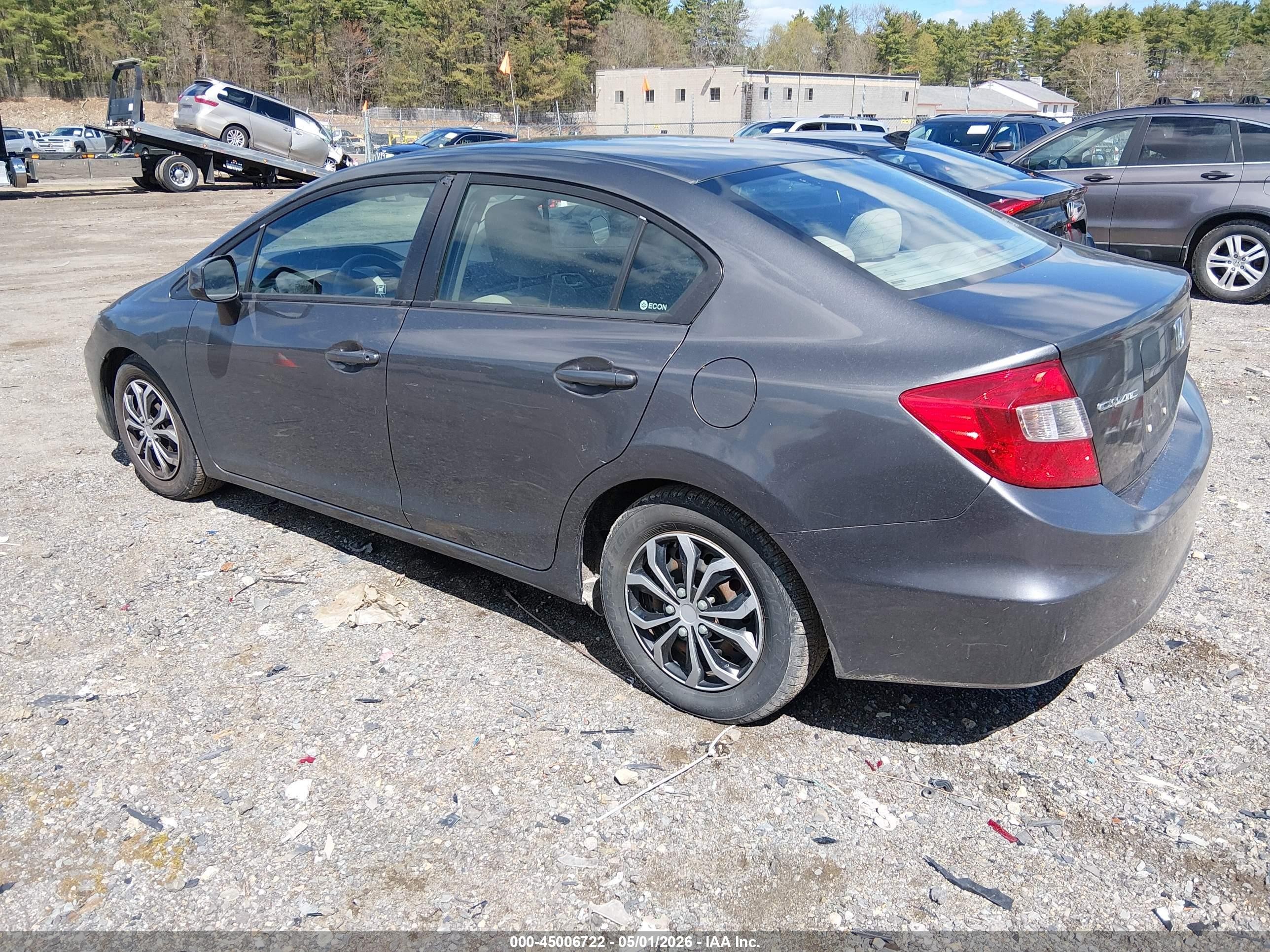 2012 Honda Civic Lx Gray vin: 2HGFB2F55CH571925