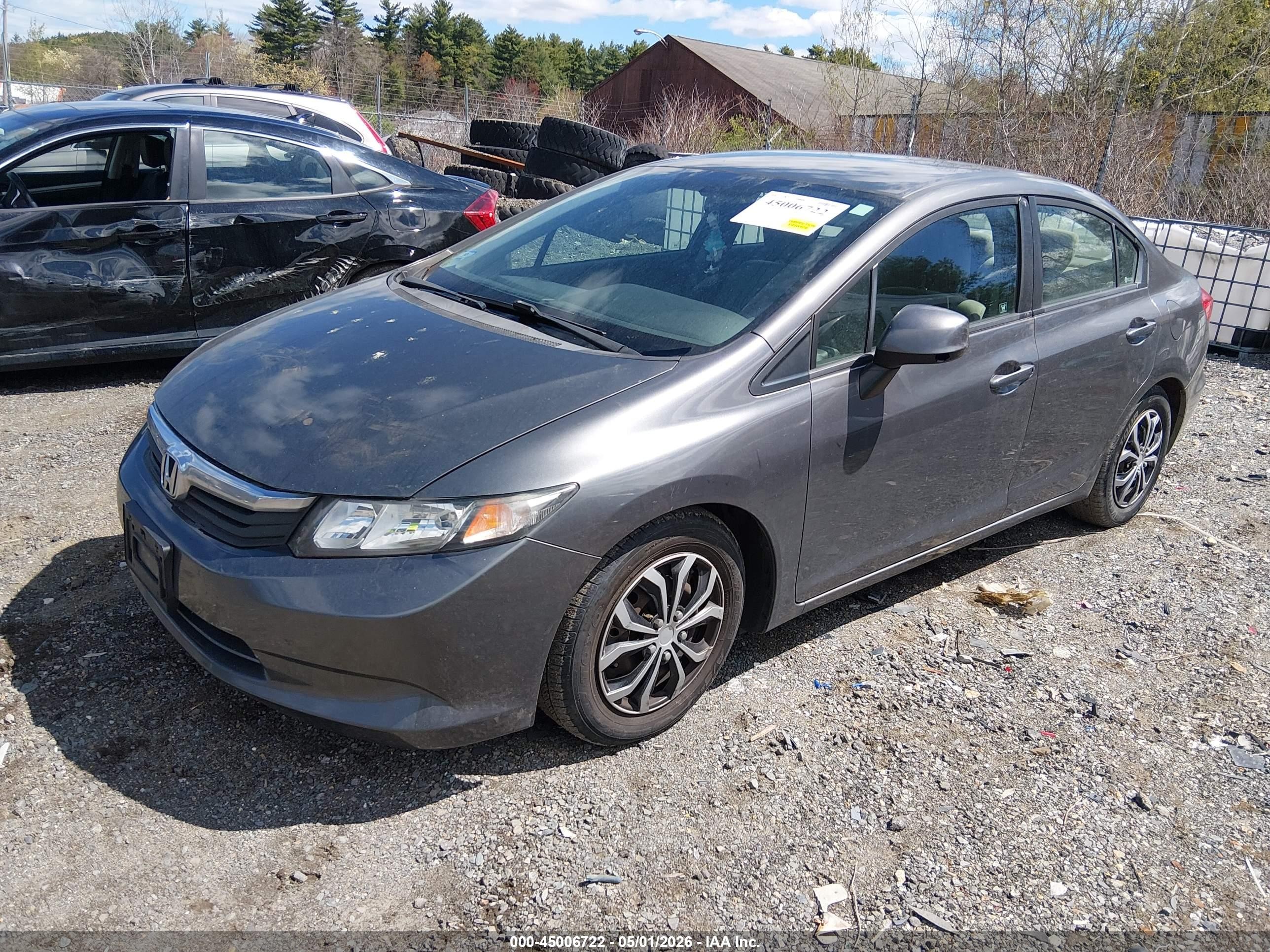 2012 Honda Civic Lx Gray vin: 2HGFB2F55CH571925
