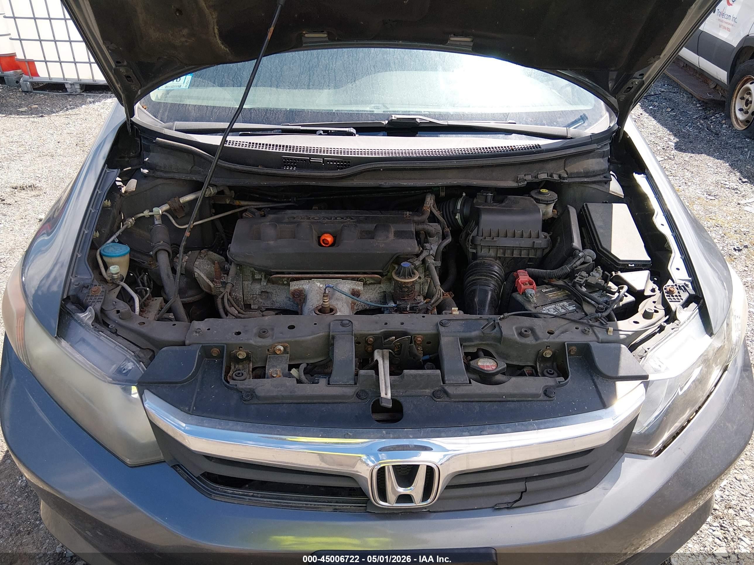 2012 Honda Civic Lx Gray vin: 2HGFB2F55CH571925