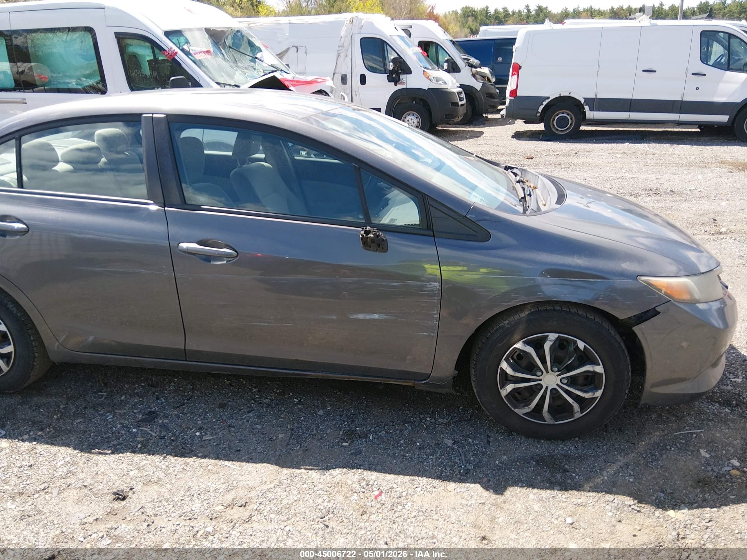 2012 Honda Civic Lx Gray vin: 2HGFB2F55CH571925