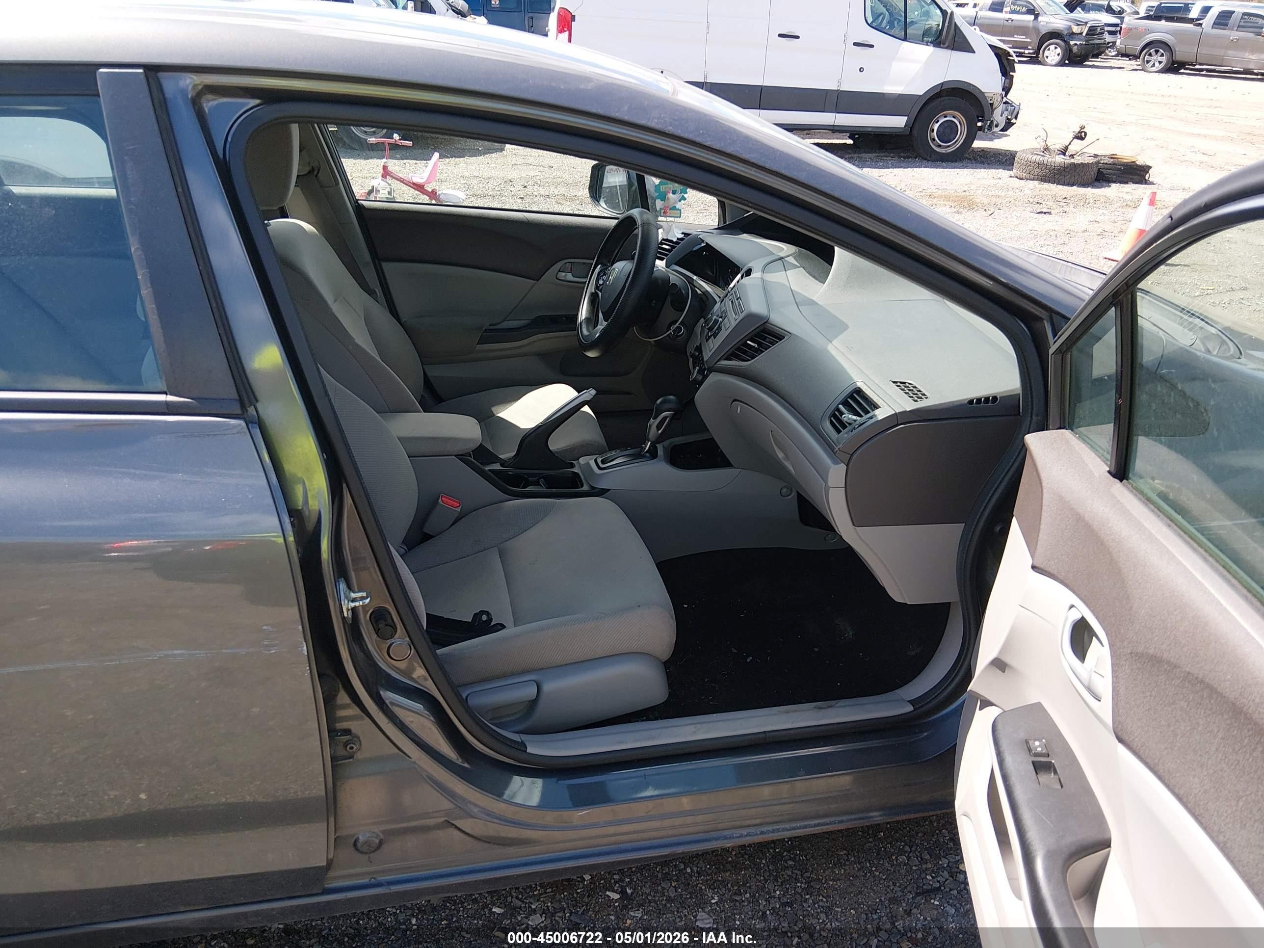2012 Honda Civic Lx Gray vin: 2HGFB2F55CH571925