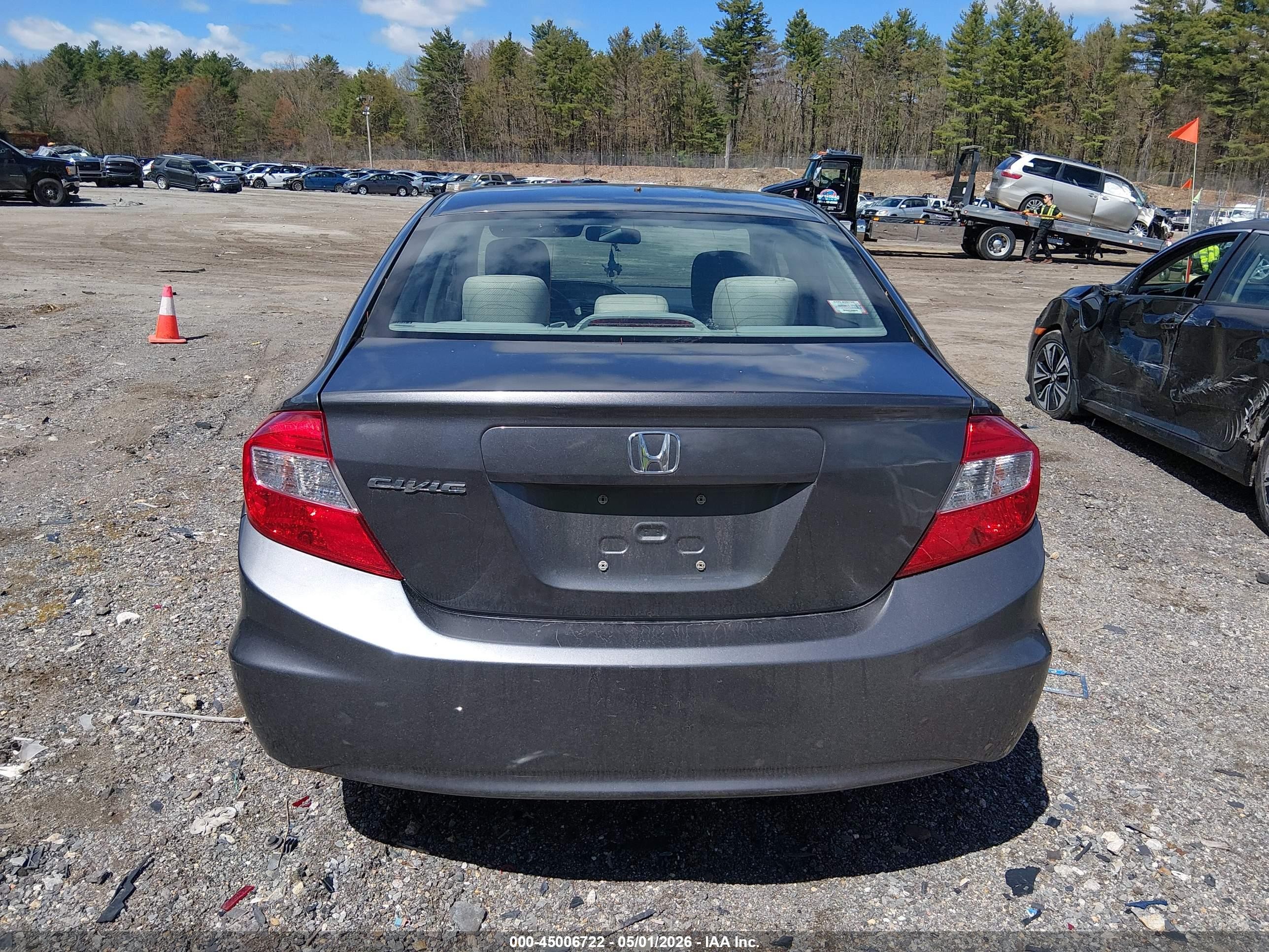 2012 Honda Civic Lx Gray vin: 2HGFB2F55CH571925