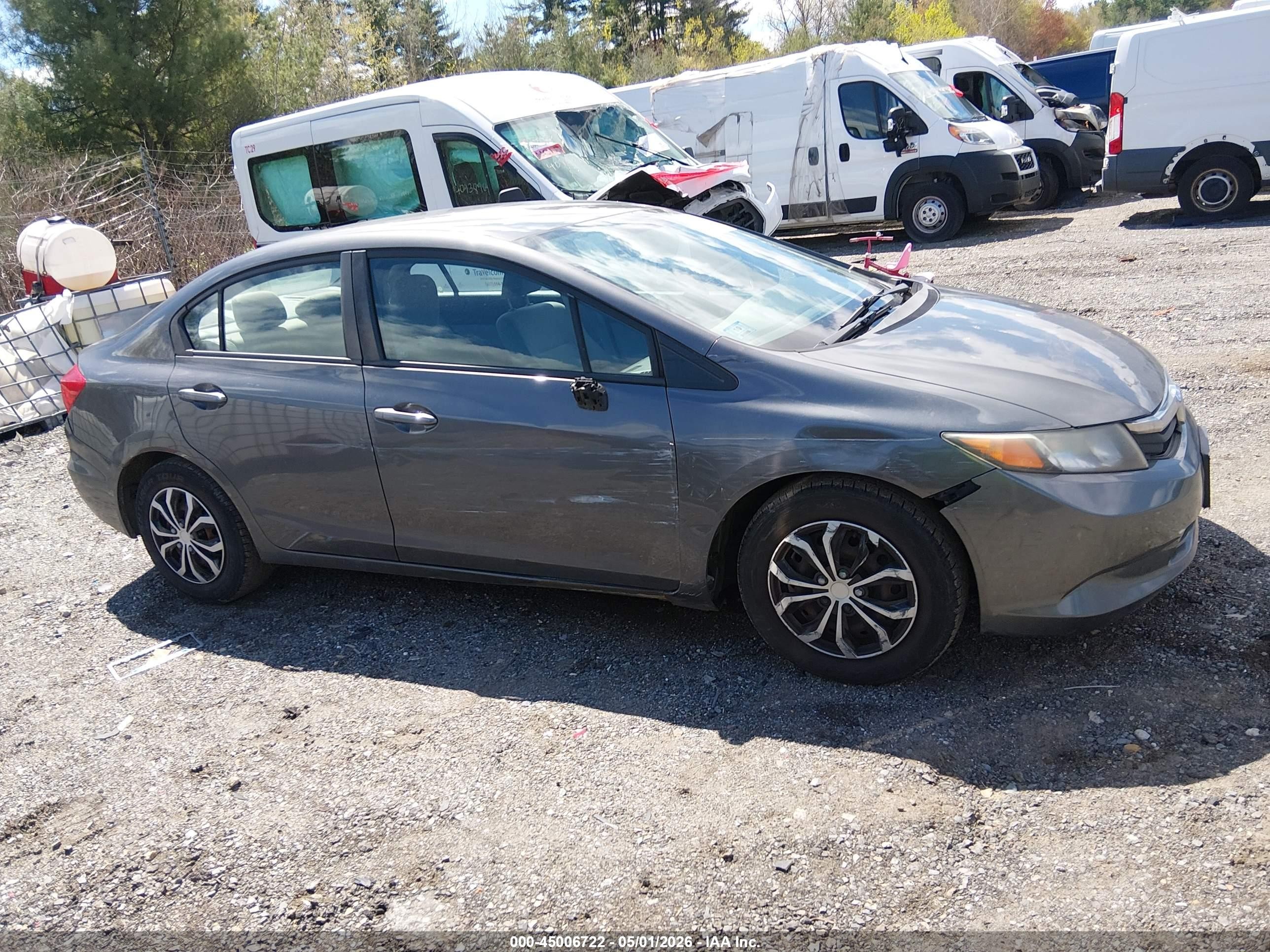 2012 Honda Civic Lx Gray vin: 2HGFB2F55CH571925