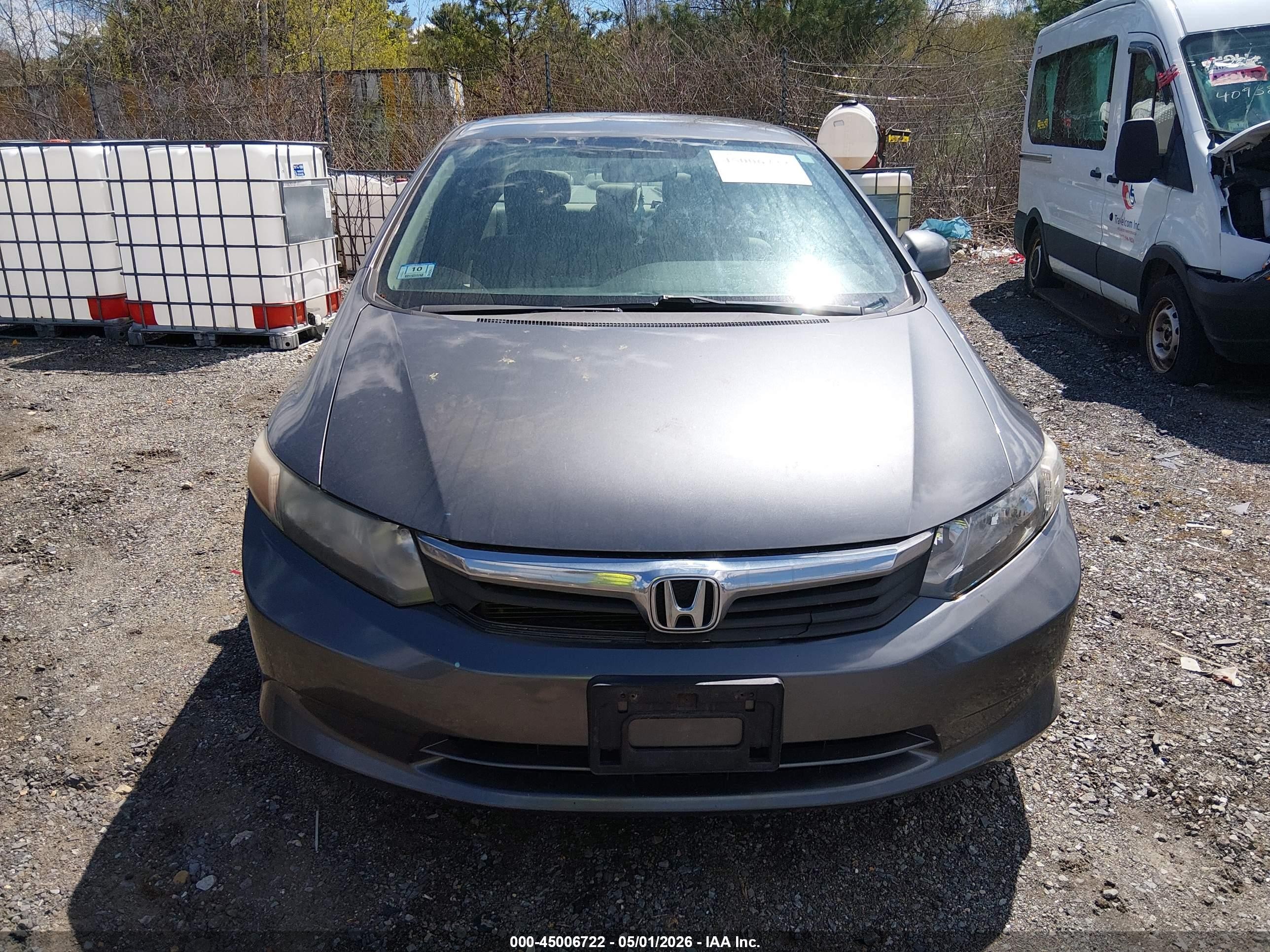 2012 Honda Civic Lx Gray vin: 2HGFB2F55CH571925