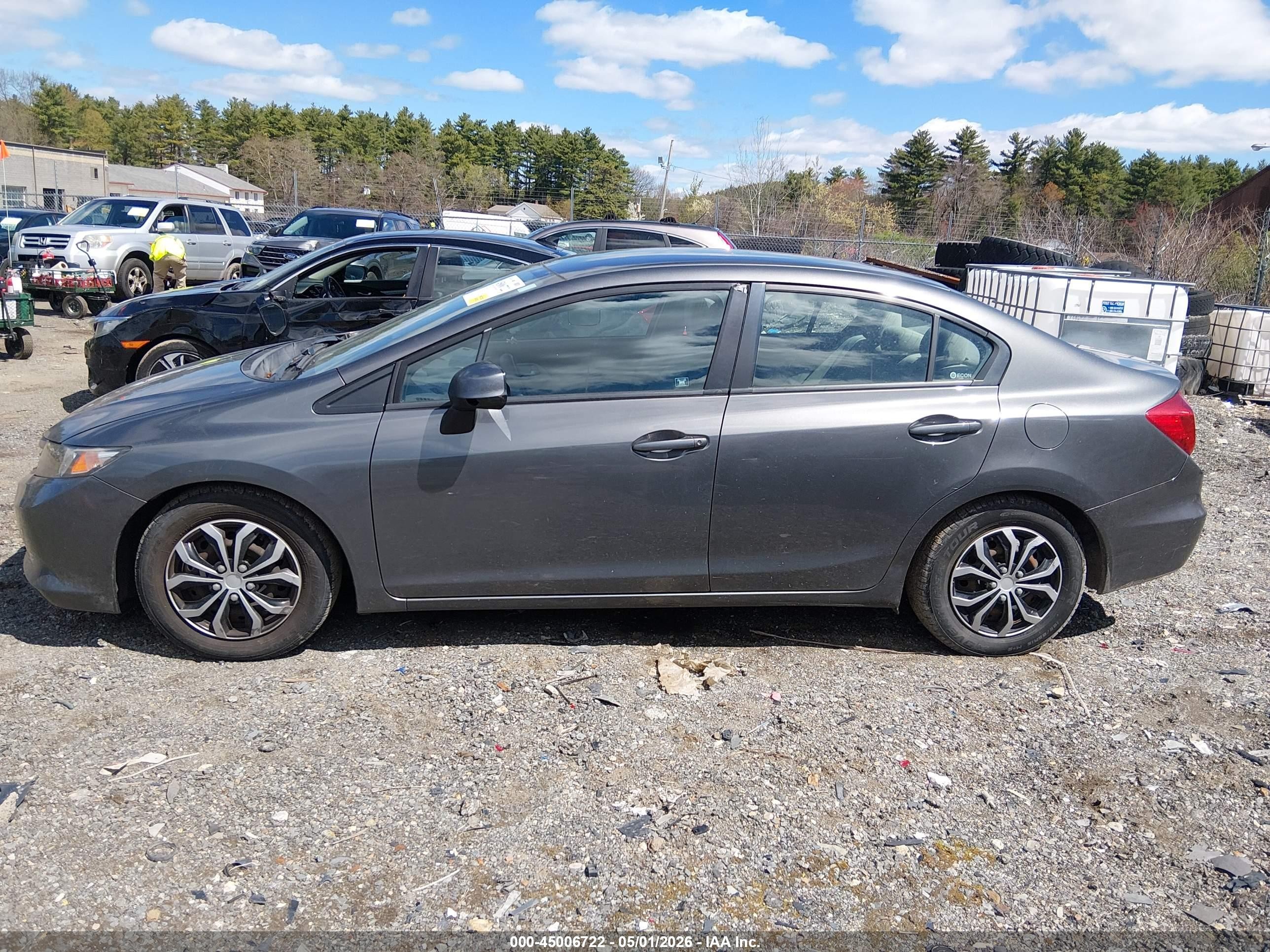 2012 Honda Civic Lx Gray vin: 2HGFB2F55CH571925